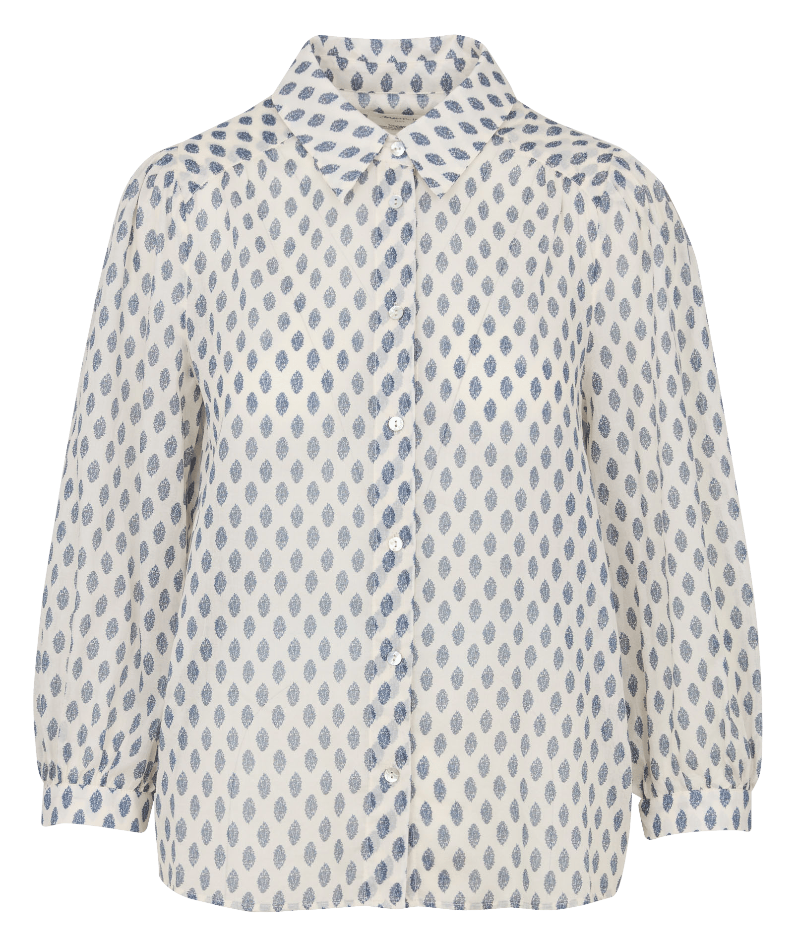 Chemise droite col classique imprimée en voile de coton MAISON 123 Blanc