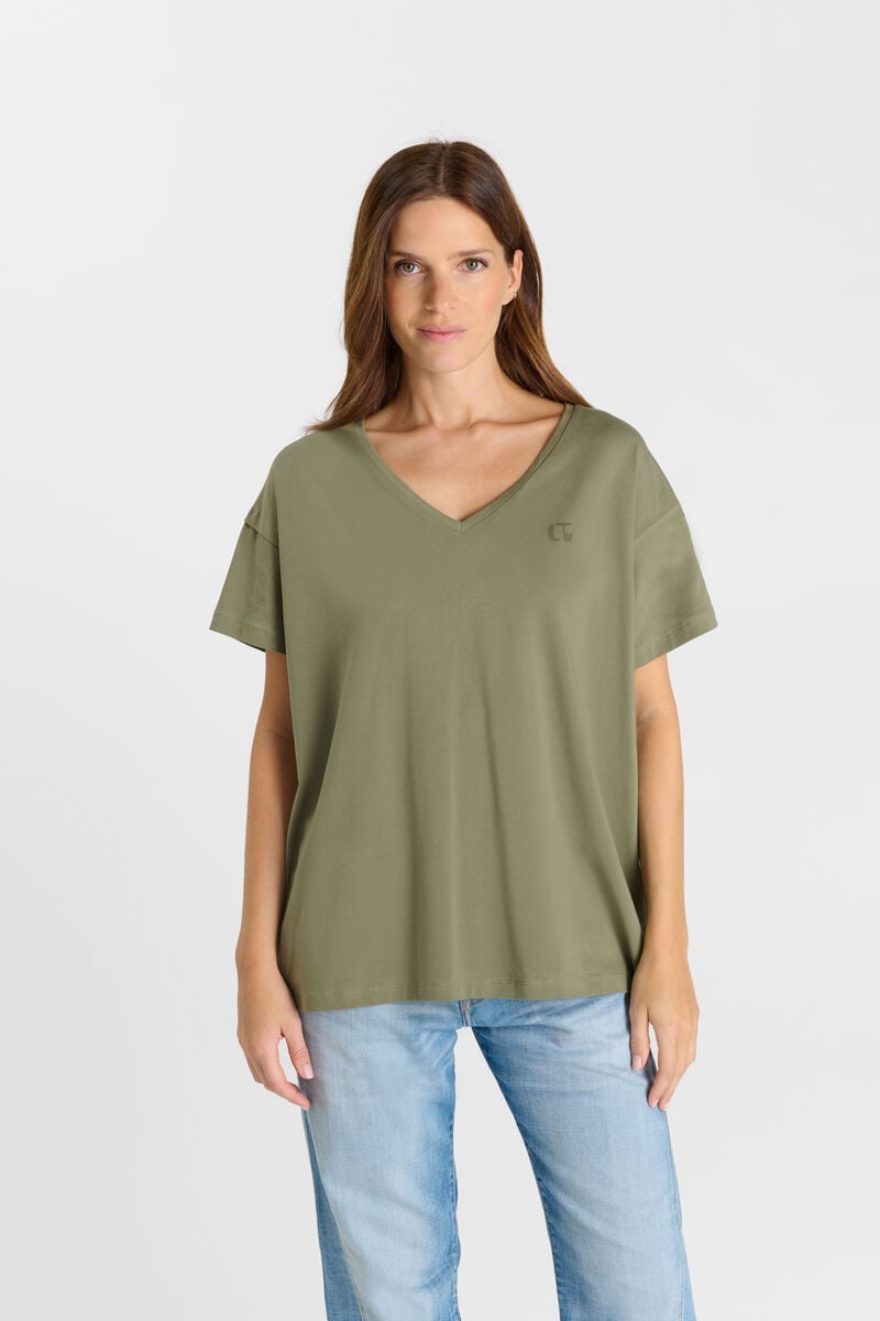 Tommy Badge T-shirt LE TEMPS DES CERISES Khaki