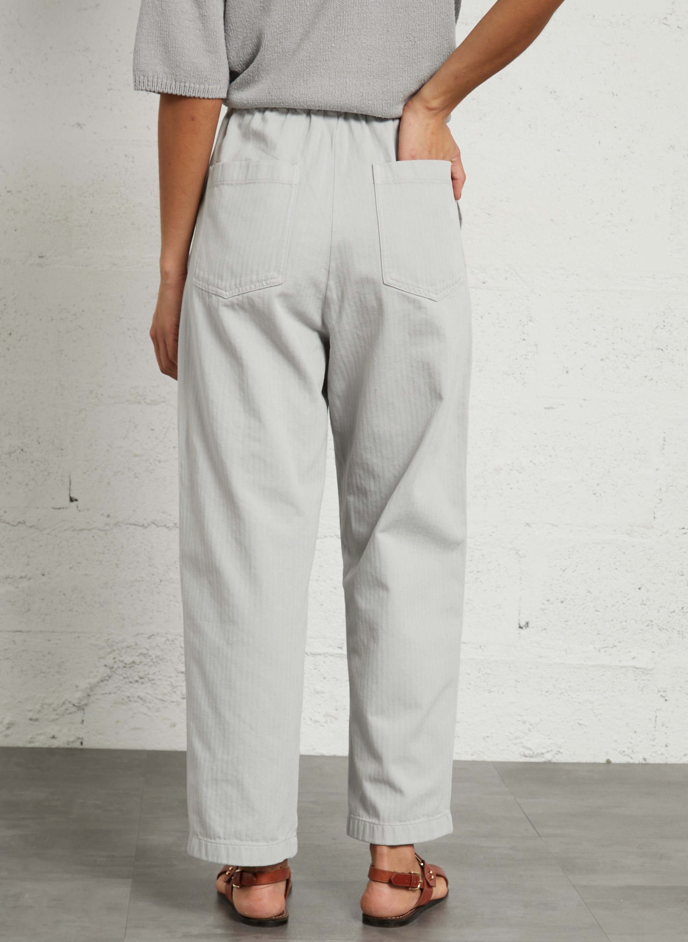 High-rise wide-leg cotton jeans MASSCOB Grey