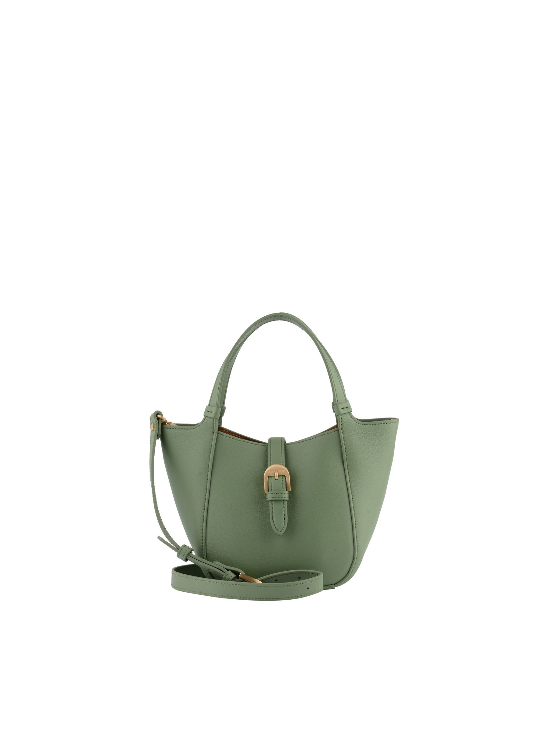 Calfskin leather handbag POURCHET Green