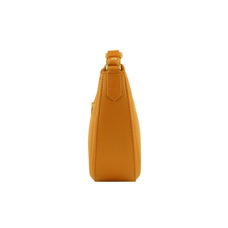 Calfskin leather shoulder bag POURCHET Orange