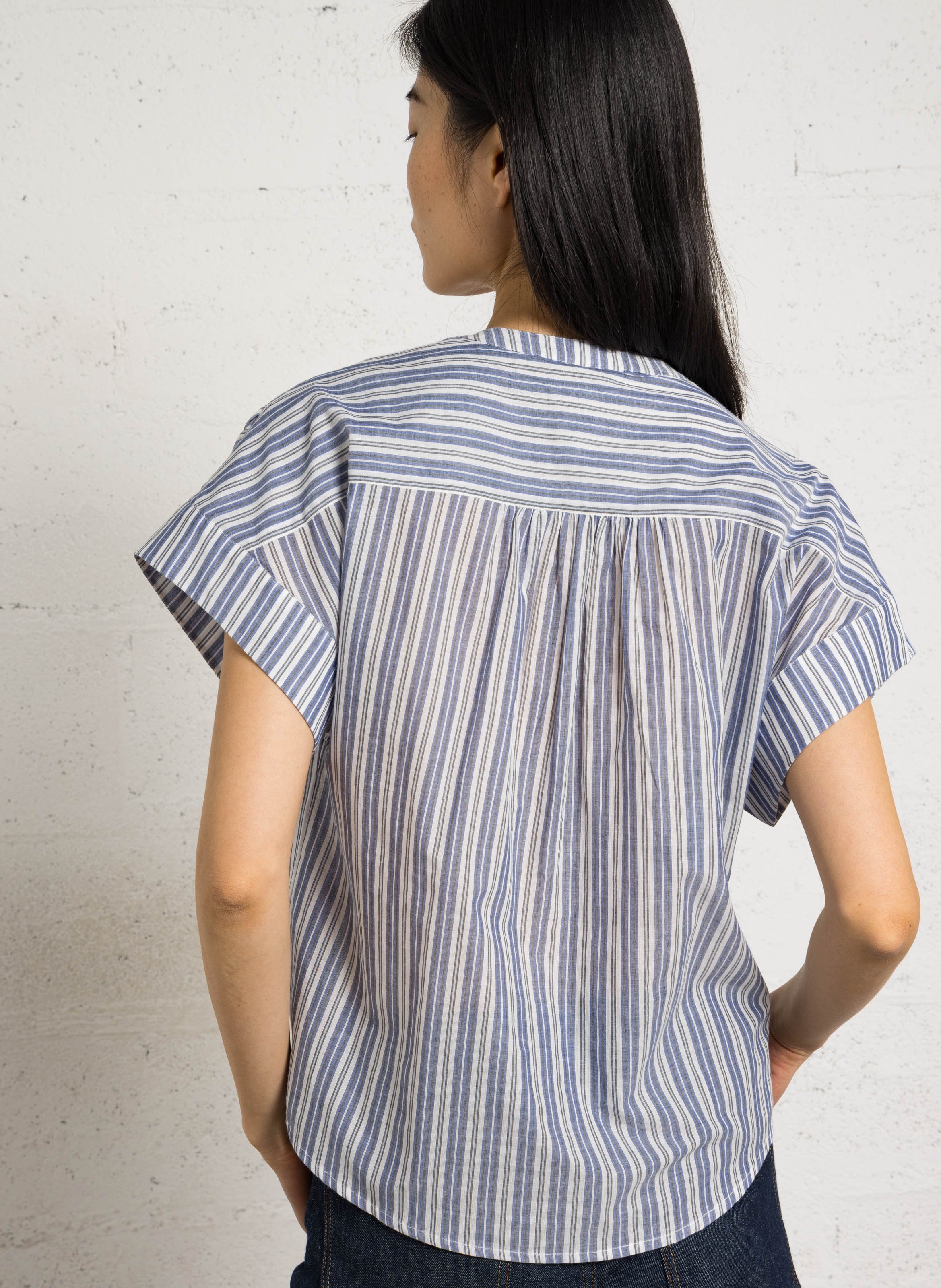 Cotton henley blouse HARTFORD Multicolored