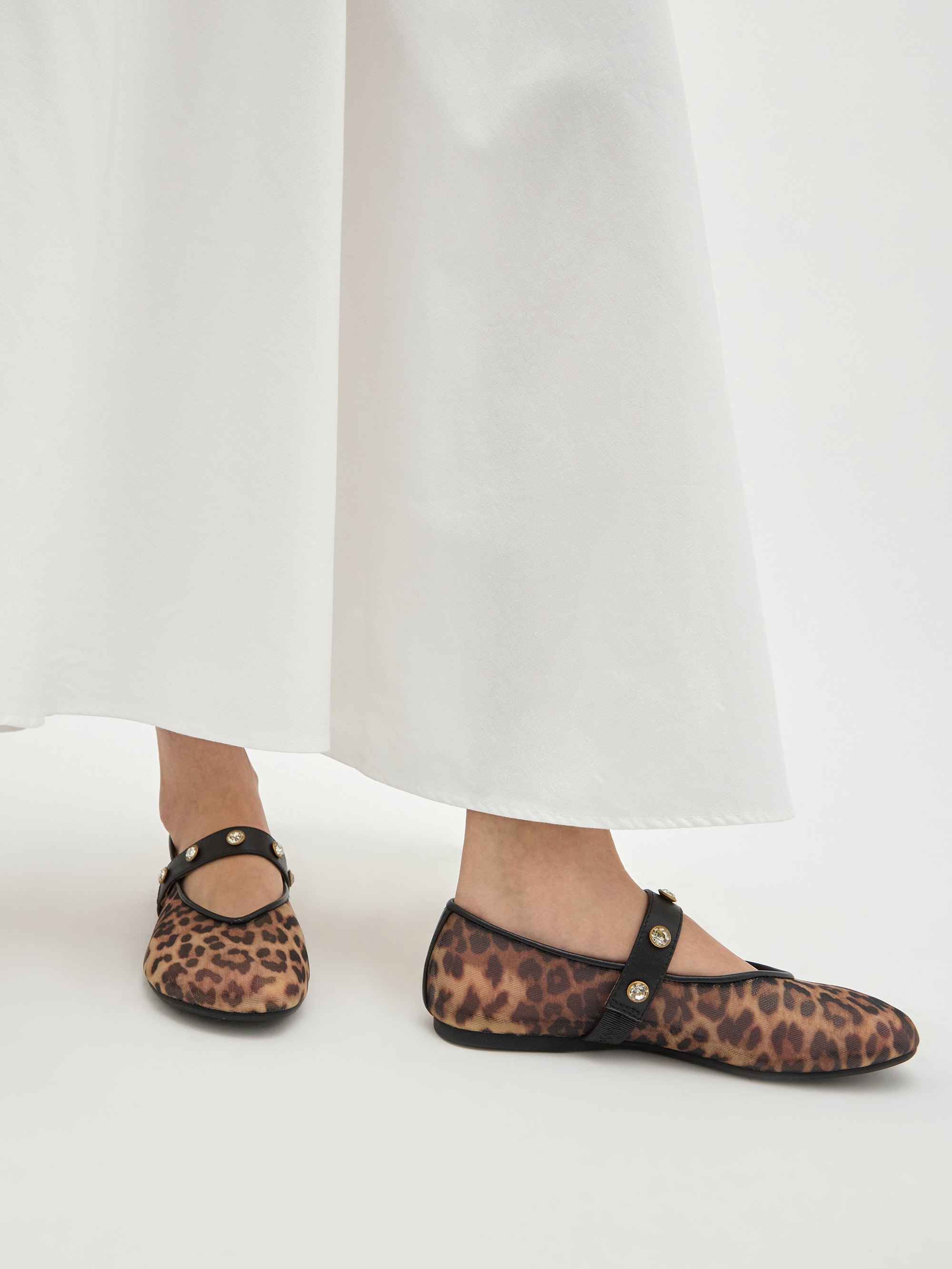 Woven ballet flats with strass ankle strap VANESSA WU Multicolored