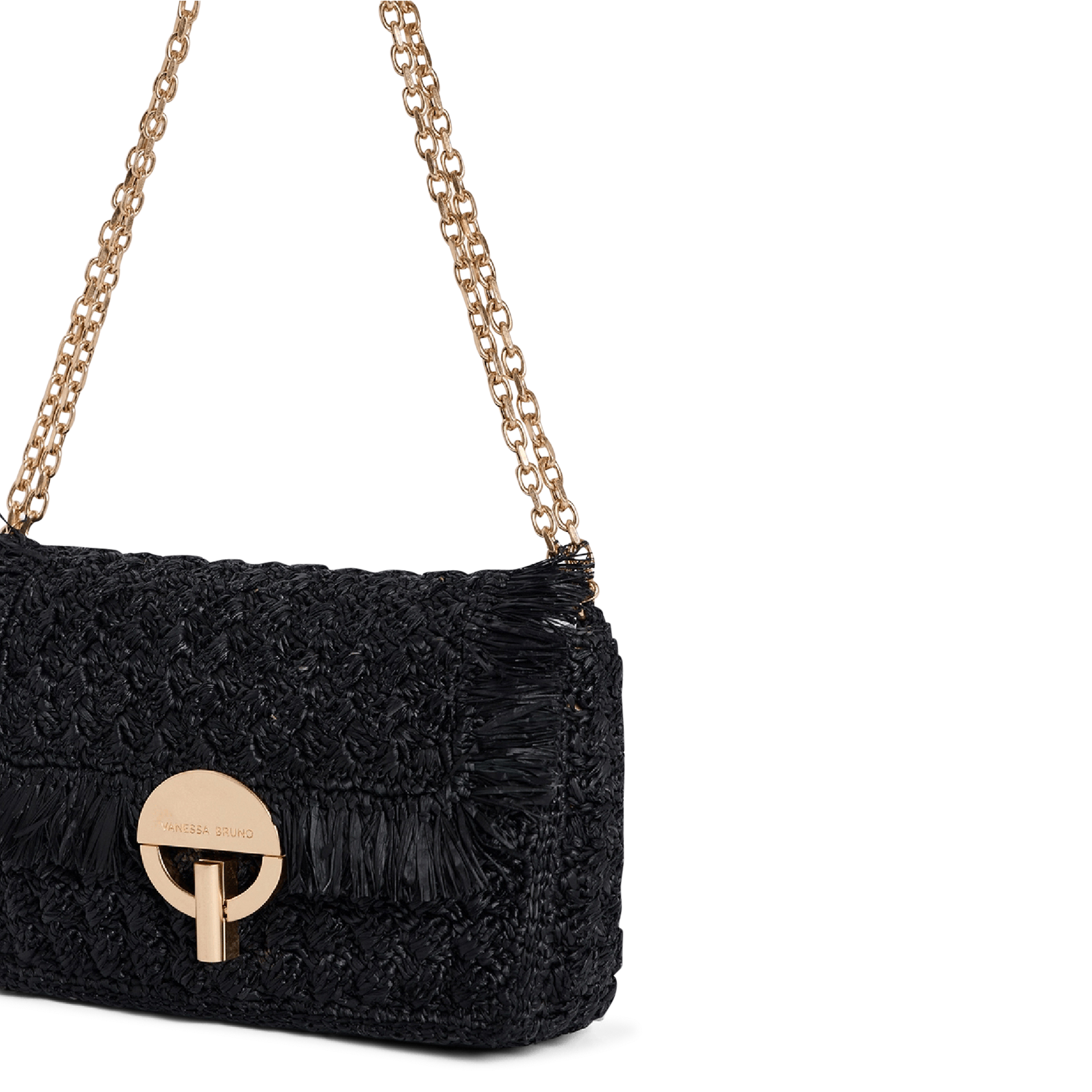 Sac bandoulière en raphia  VANESSA BRUNO Noir