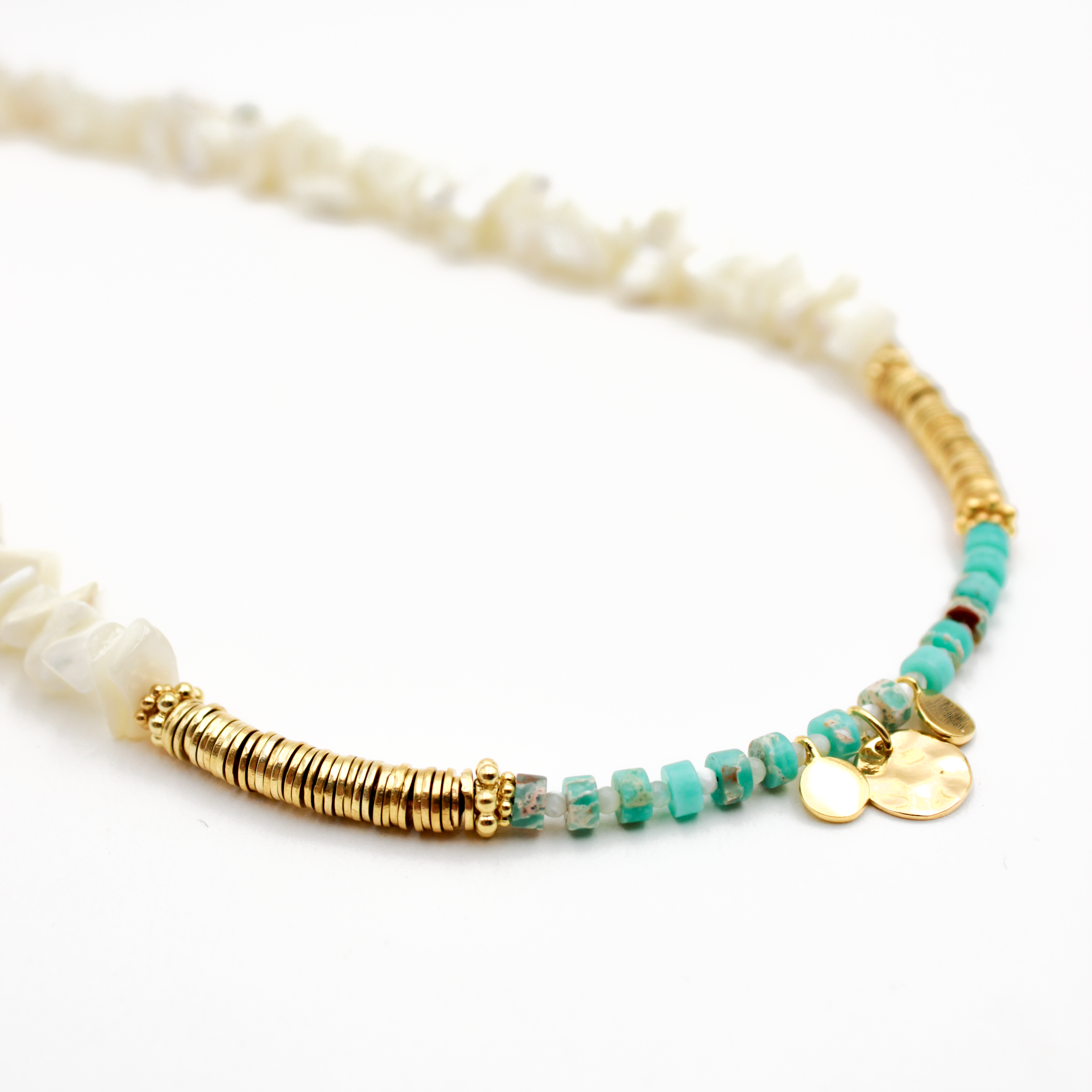 Collier heishi médaillons - joe L'ATELIER DES DAMES Doré