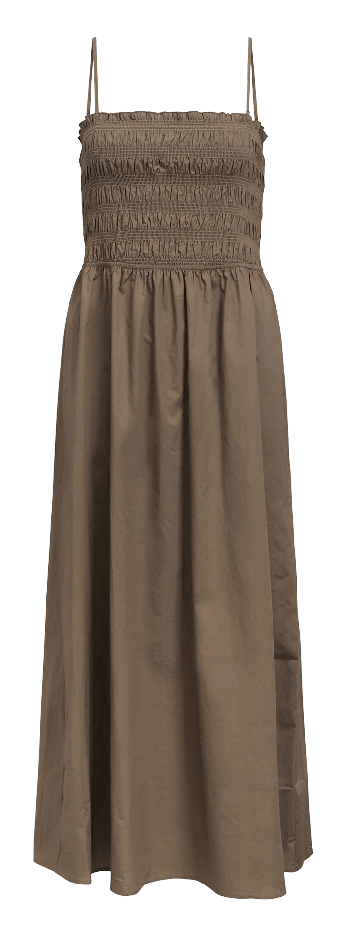 Langes Bio-Baumwollkleid OBJECT Braun