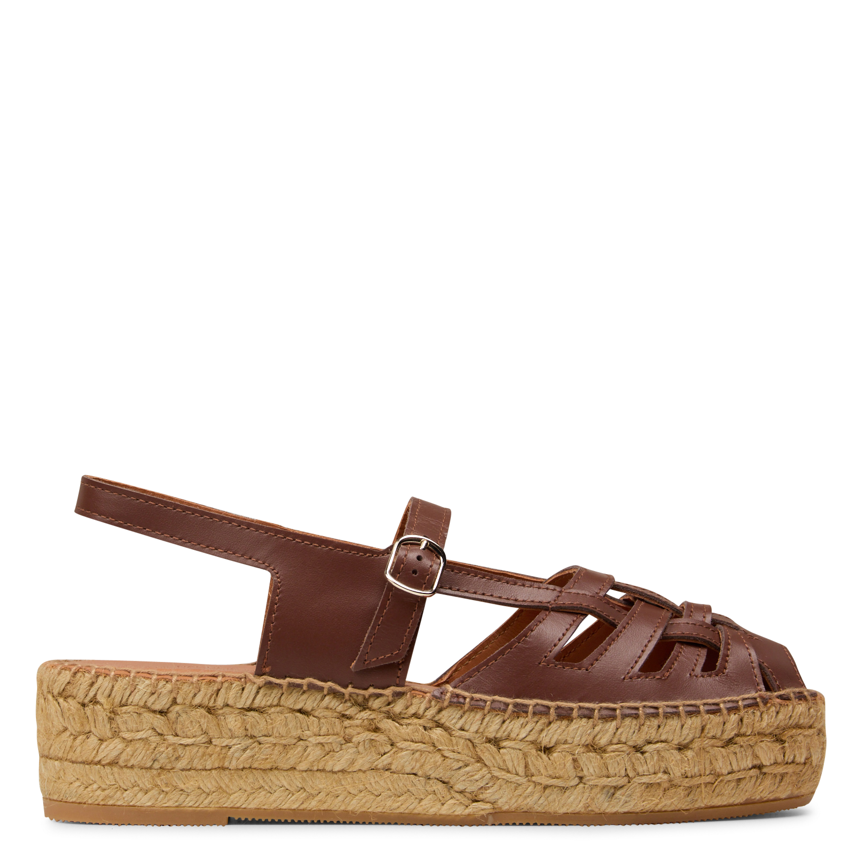 Leather espadrilles NAGUISA Brown