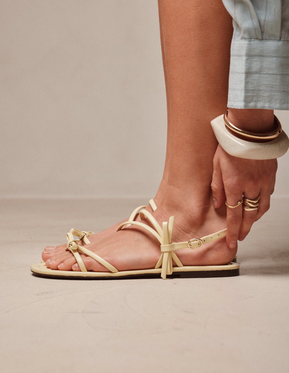 Faux leather sandals ODAJE Yellow