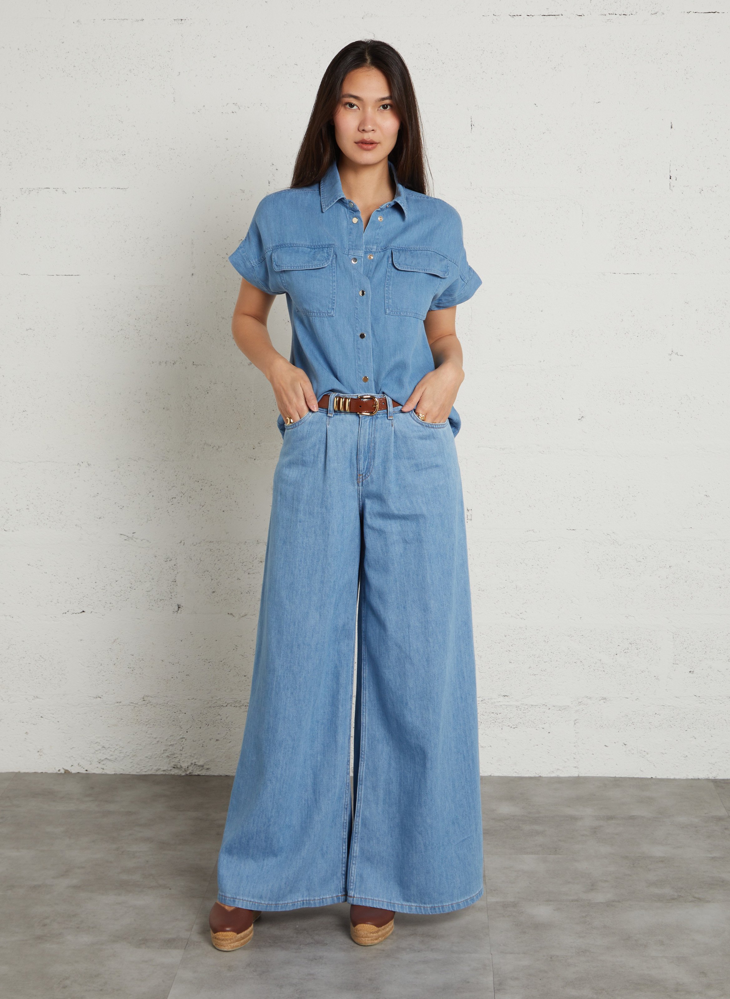 Wijde jeans - katoenblend MAISON 123 Blauw