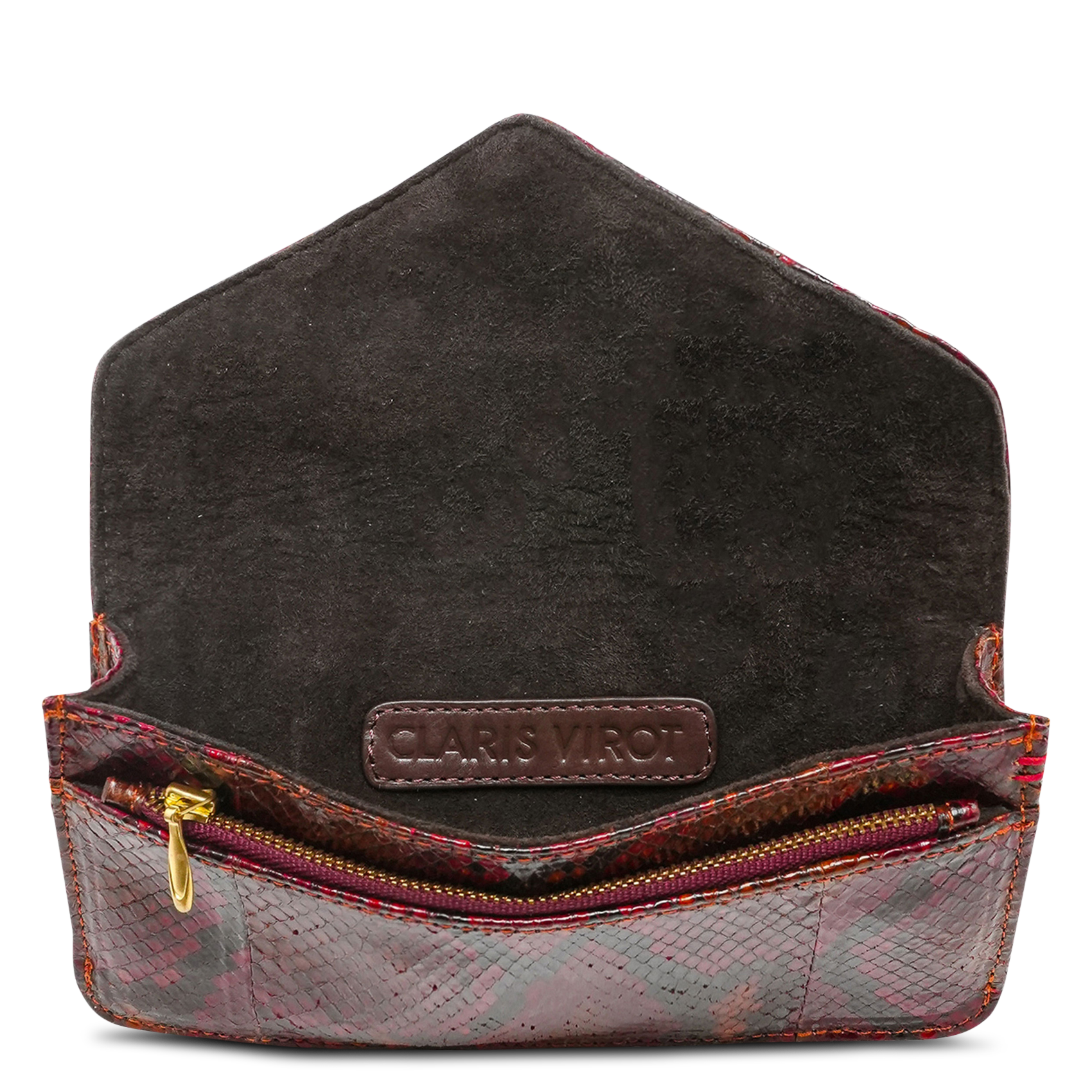 Clutch aus Pythonleder CLARIS VIROT Mehrfarbig