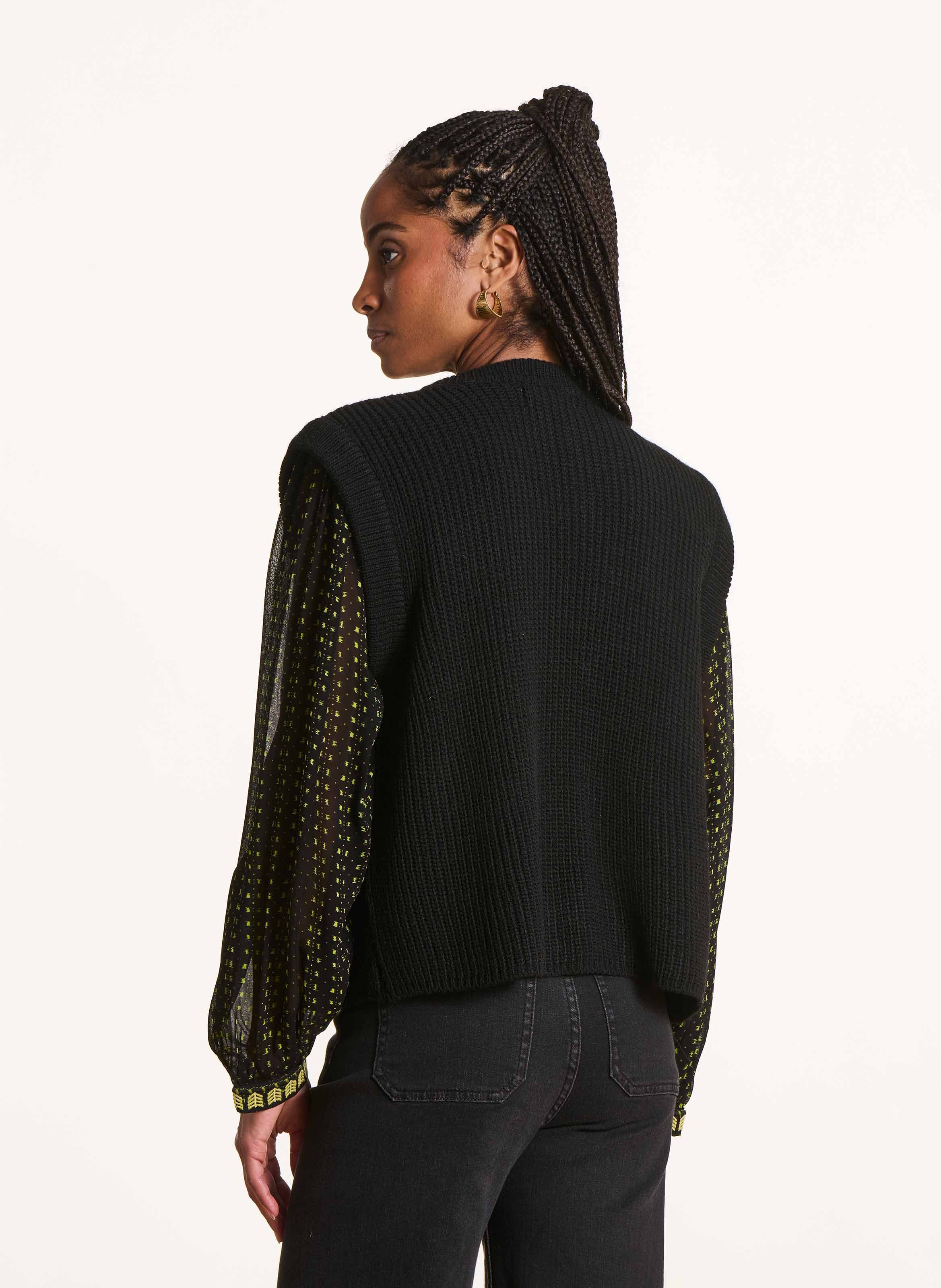 Vest met ronde hals LA FEE MARABOUTEE Zwart