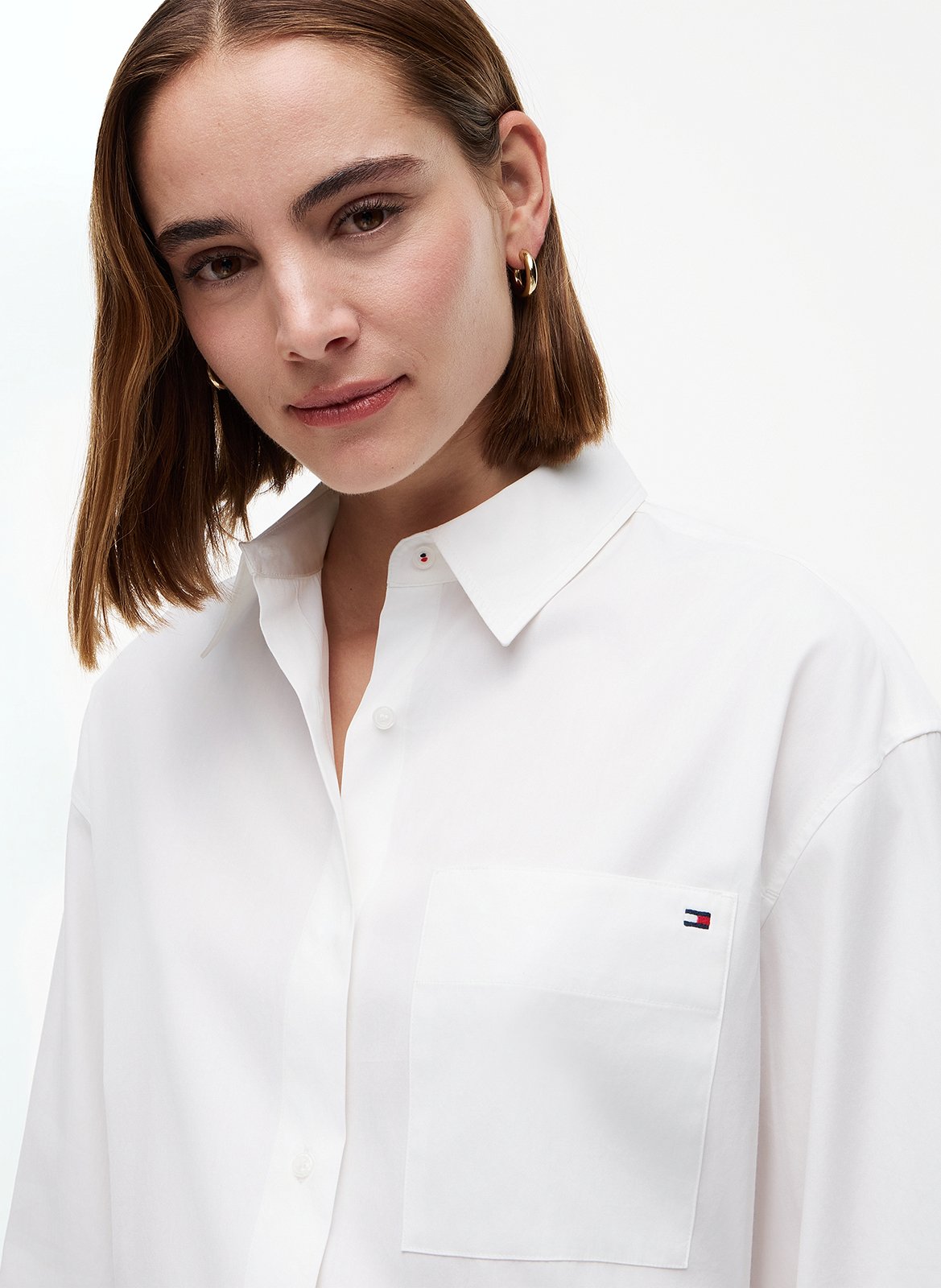 Baumwollhemd mit klassischem Kragen TOMMY HILFIGER Weiss