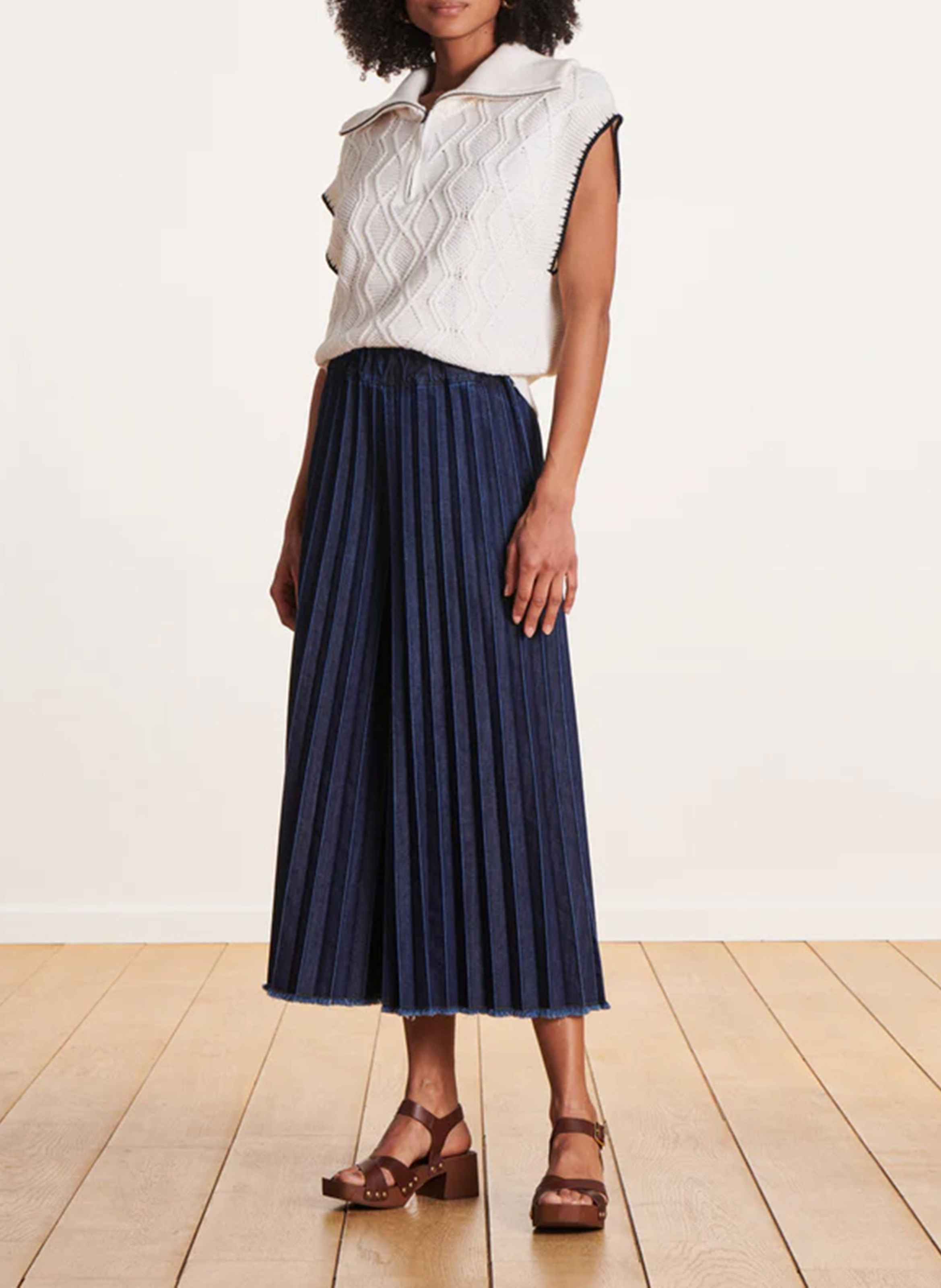 Wide leg denim pants LA FEE MARABOUTEE Blue