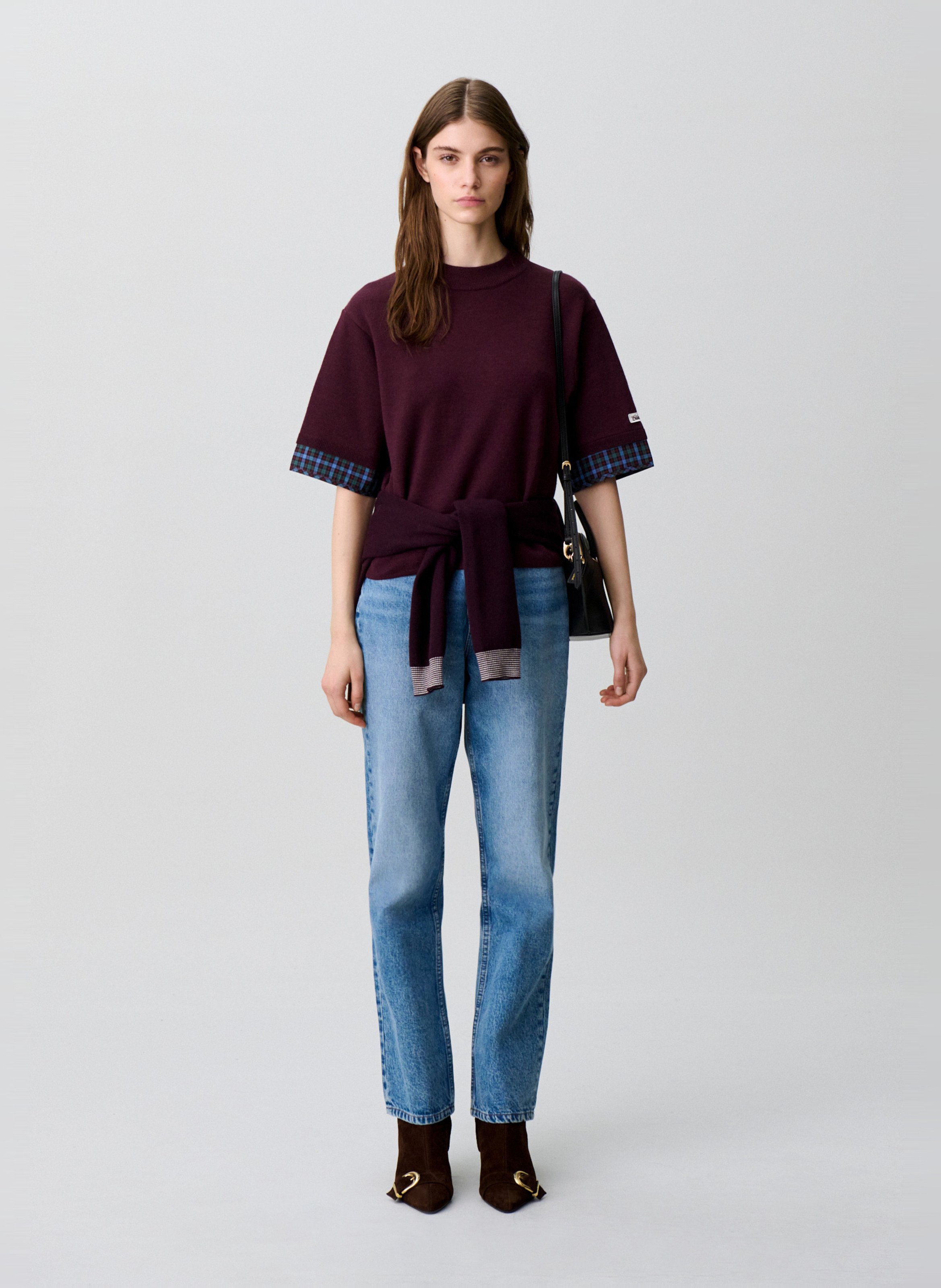 Tee-shirt ample uni en laine mélangée CLAUDIE PIERLOT Multicolore