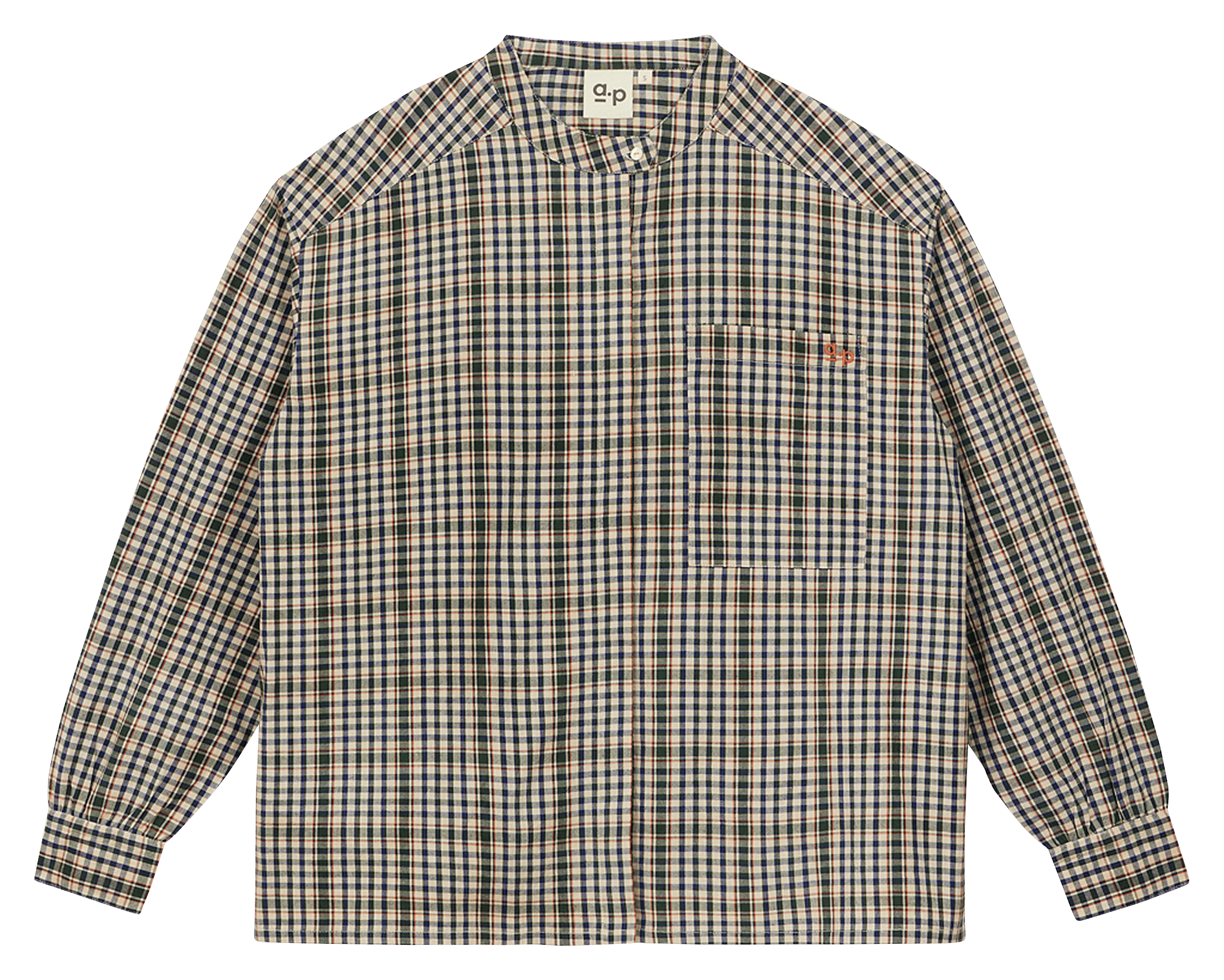 Geruite, katoenen blouse A.P Groen