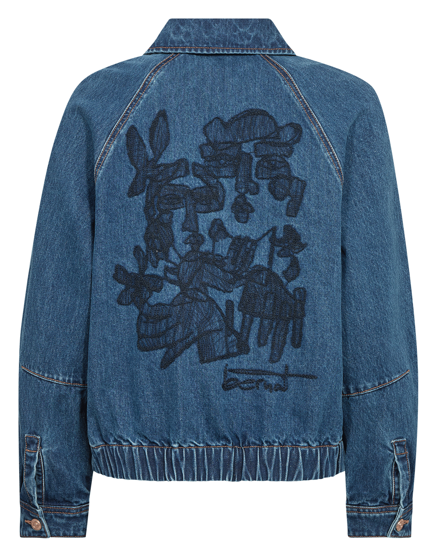 Gerade geschnittene Jacke mit klassischem Kragen aus Baumwoll-Denim. MOS MOSH Blau