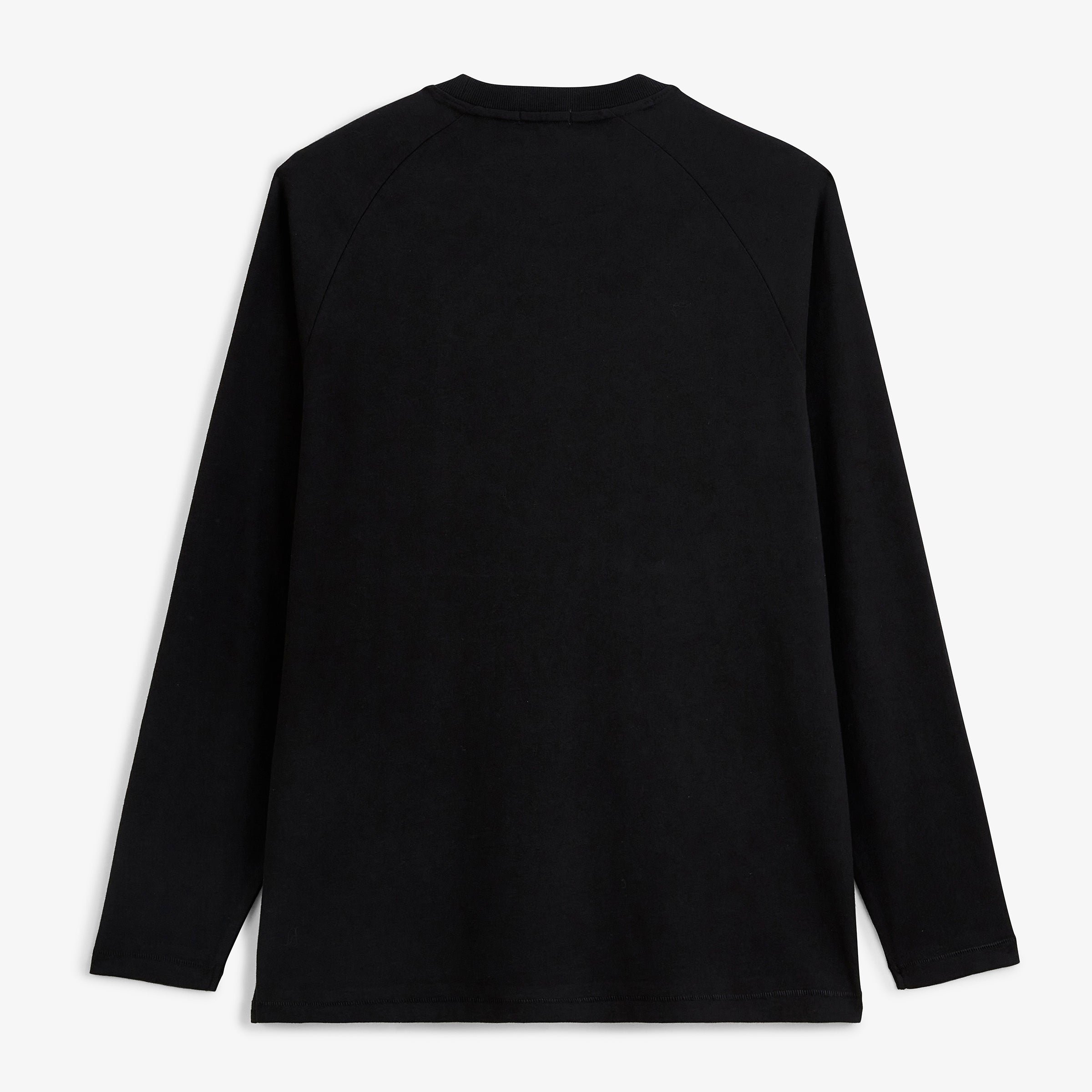 Long-sleeved round neck waffle cotton t-shirt SERGE BLANCO Black