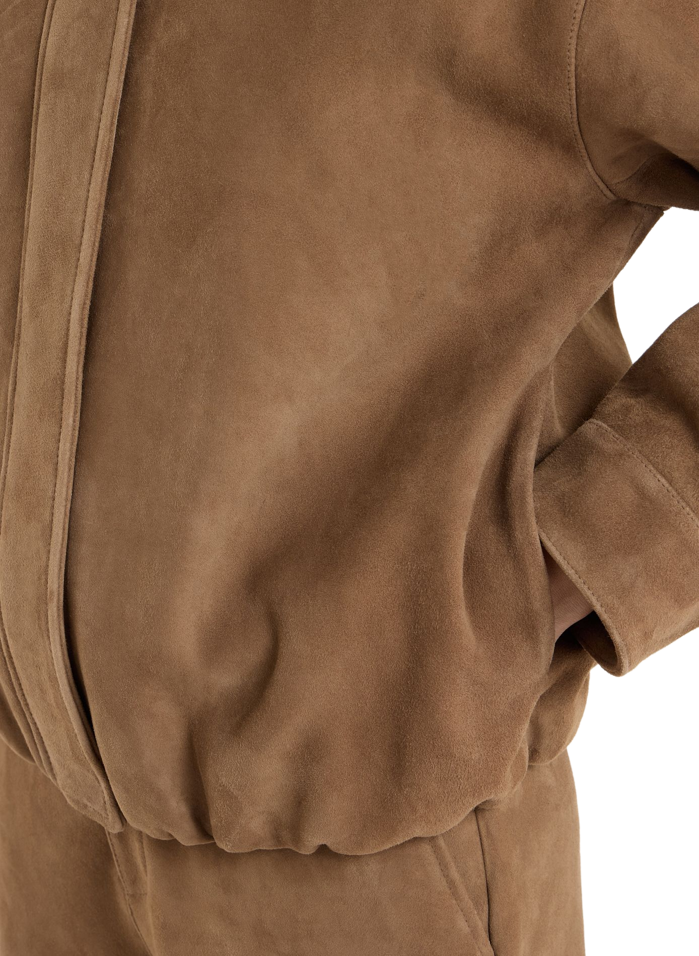 Puffy Hem Leather Badra Jacket SAISON 1865 Brown