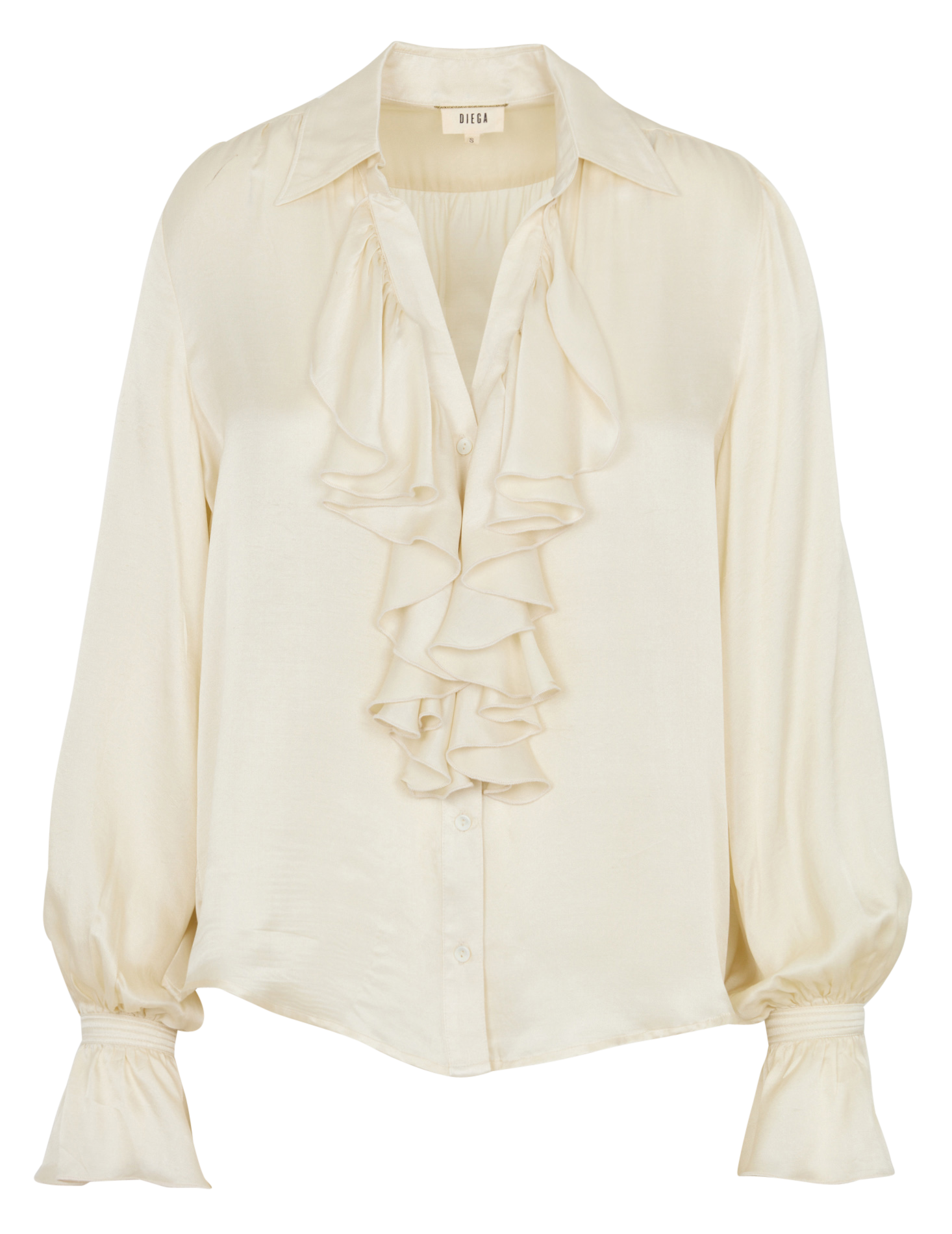 Rüschenbluse mit Satineffekt DIEGA Beige