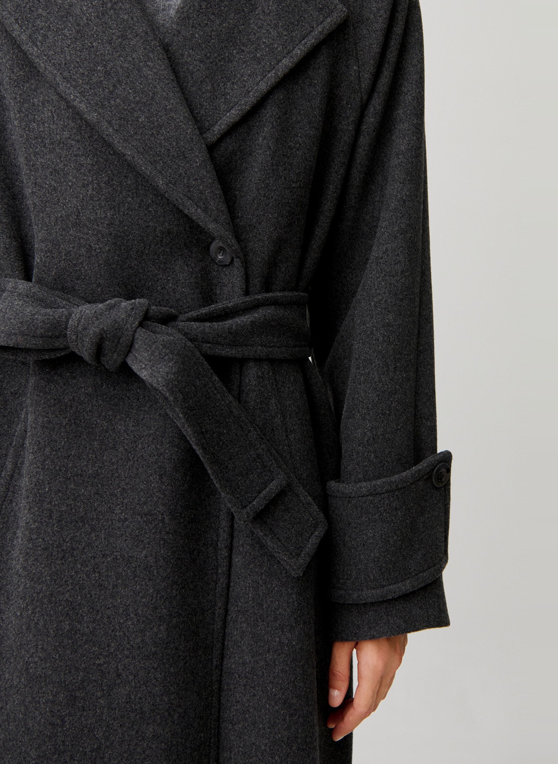 Manteau ample col tailleur en laine mélangée CLAUDIE PIERLOT Gris