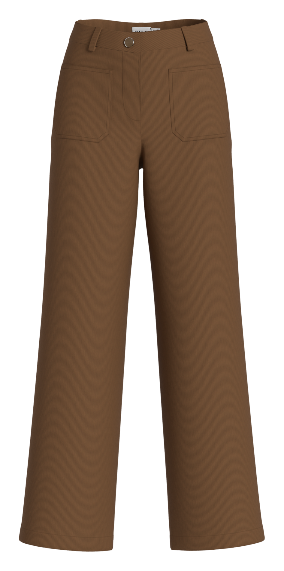 Straight-leg cotton-blend pants VILA Brown