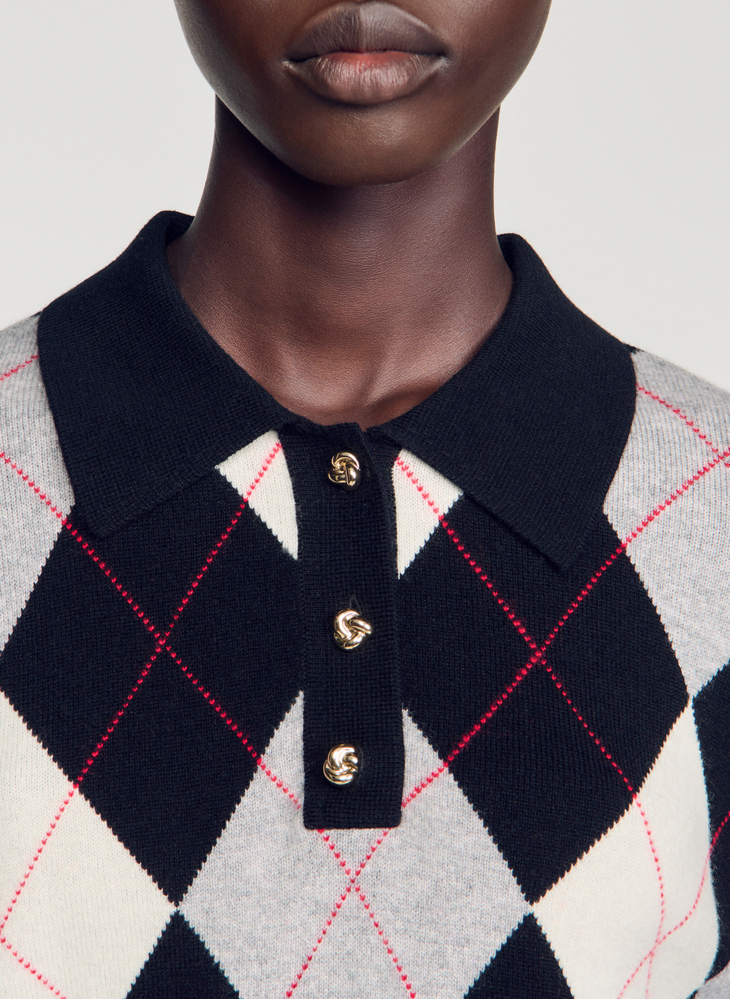 Straight wool and cashmere sweater SANDRO Black