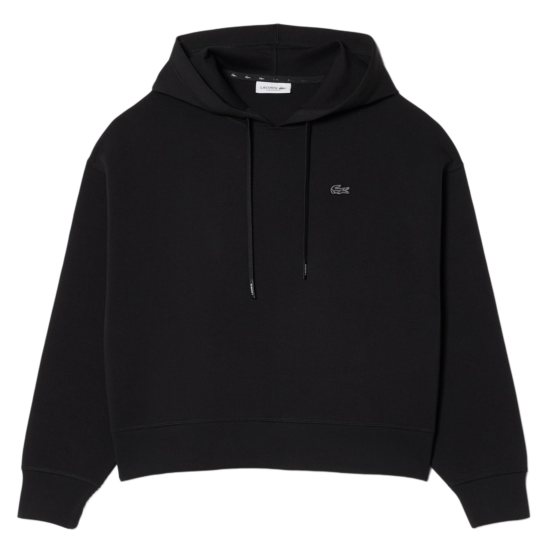 Oversized cotton-blend hoodie LACOSTE Black