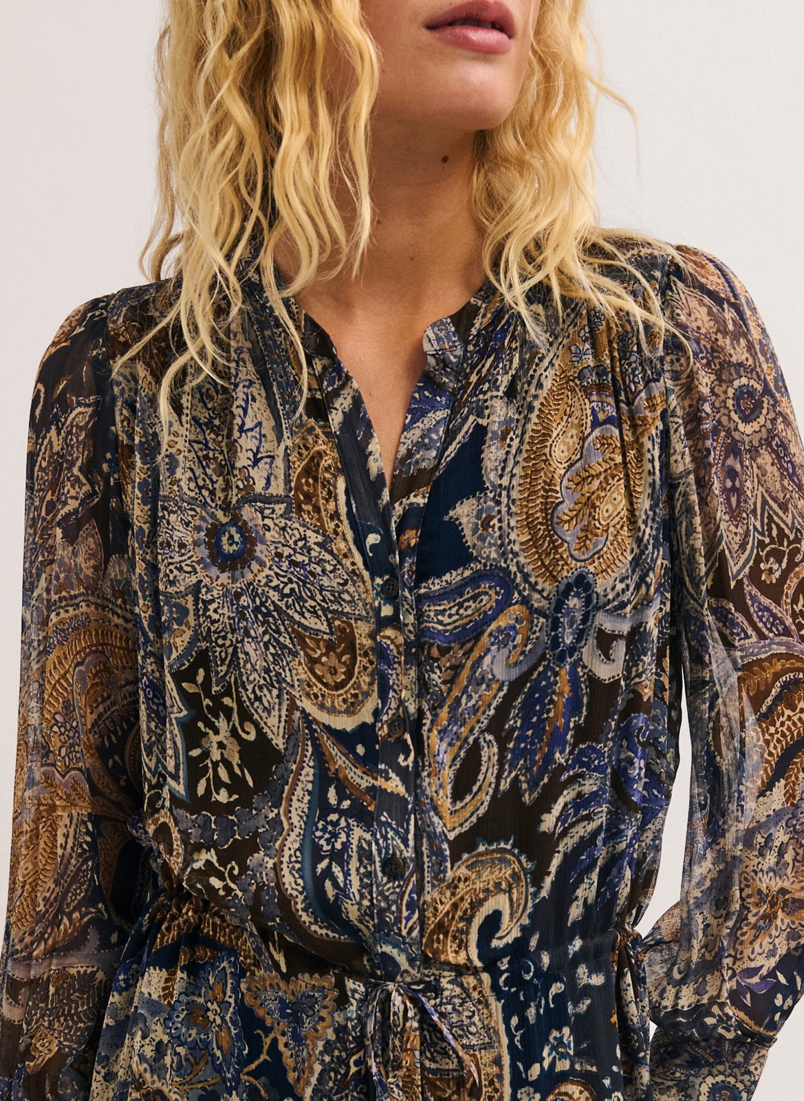Long henley dress PABLO Blue