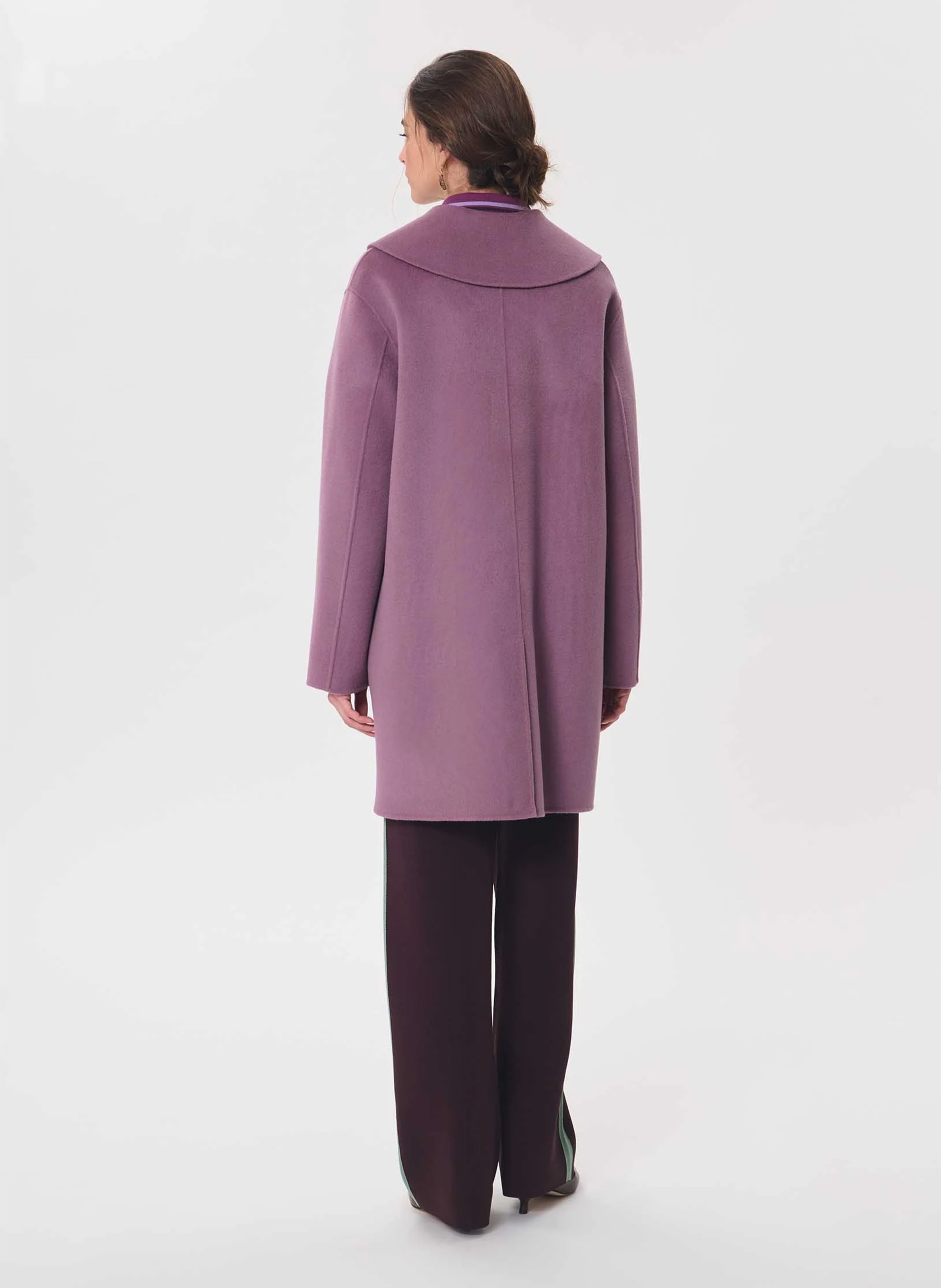 Straight wool-mix coat TARA JARMON Purple