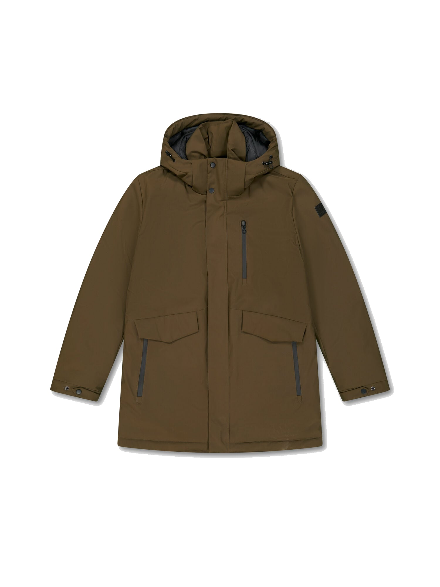 Zip-up hooded parka LE TEMPS DES CERISES Brown
