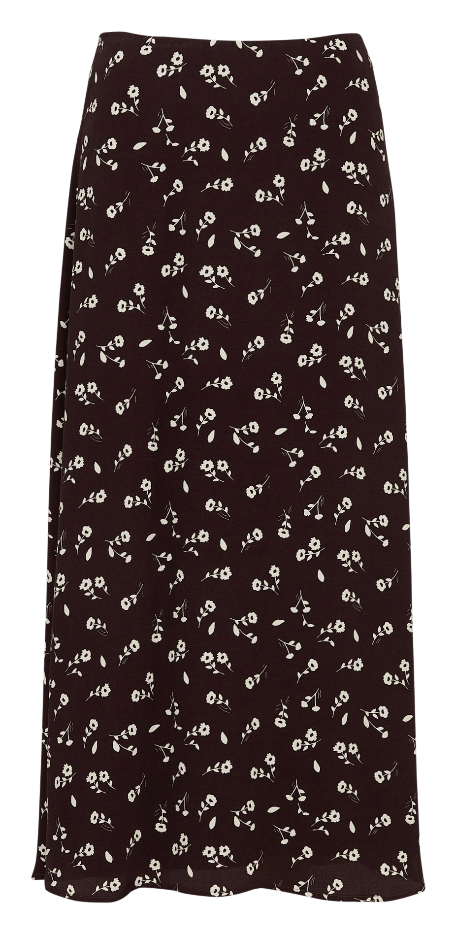 Jupe longue droite motif floral KOOKAI Marron