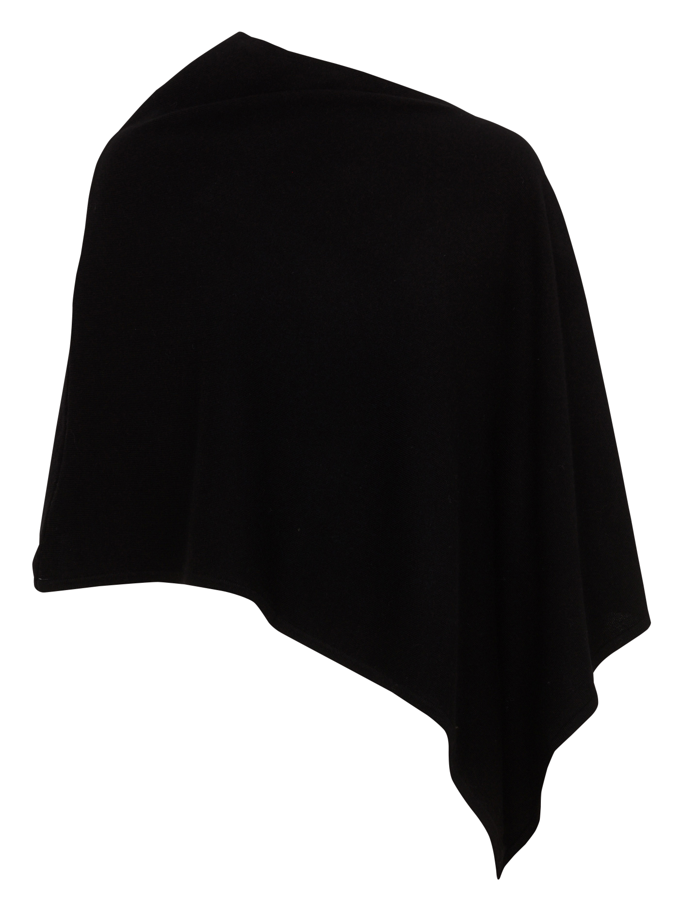 Poncho asymétrique en laine et cachemire LA FEE MARABOUTEE