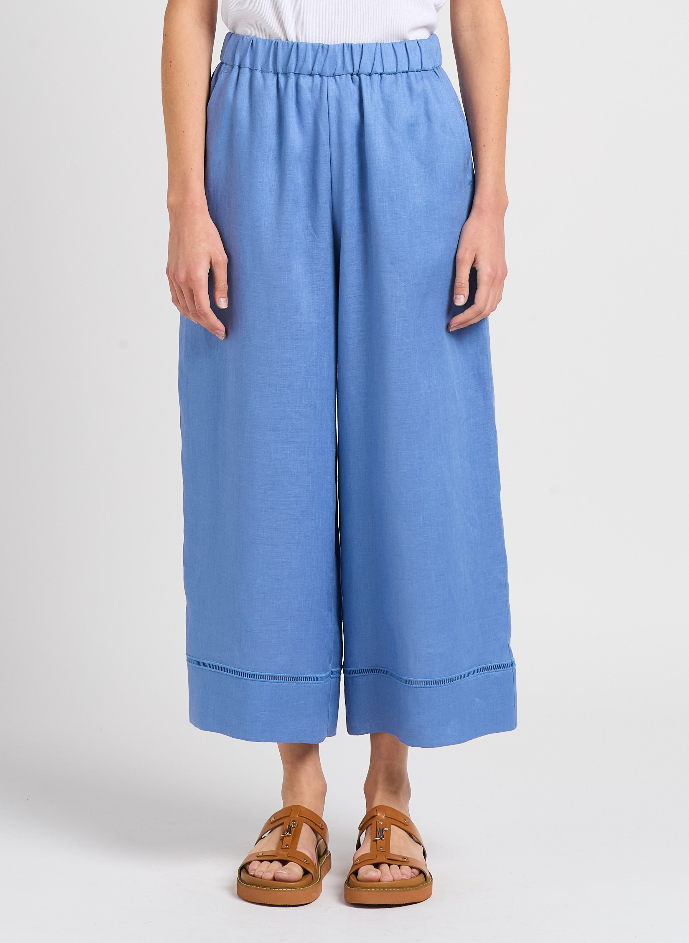 Linen canvas espadrilles MAX MARA LEISURE Blue