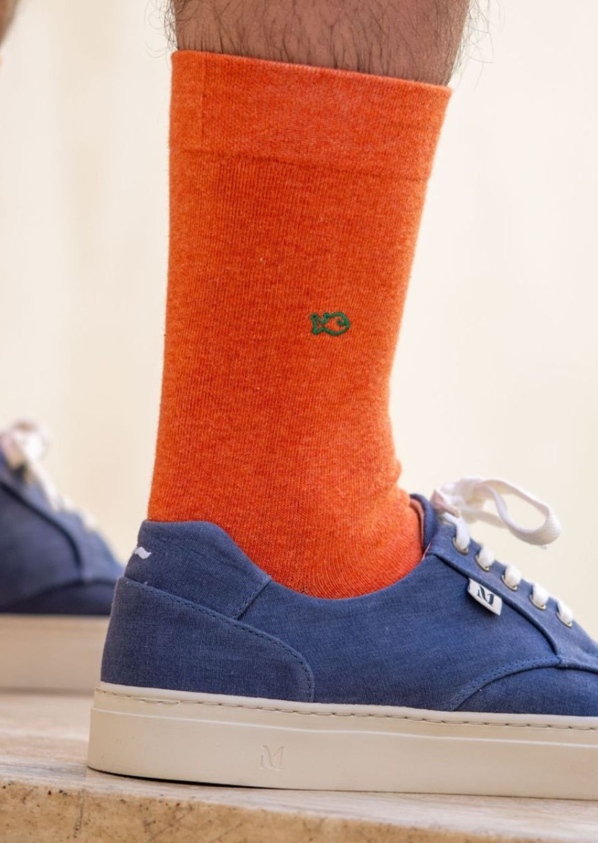 Solid combed cotton socks BILLYBELT Orange