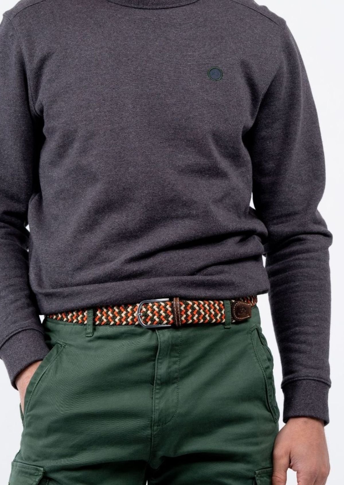 Multicolored braided elastic belt BILLYBELT Multicolored