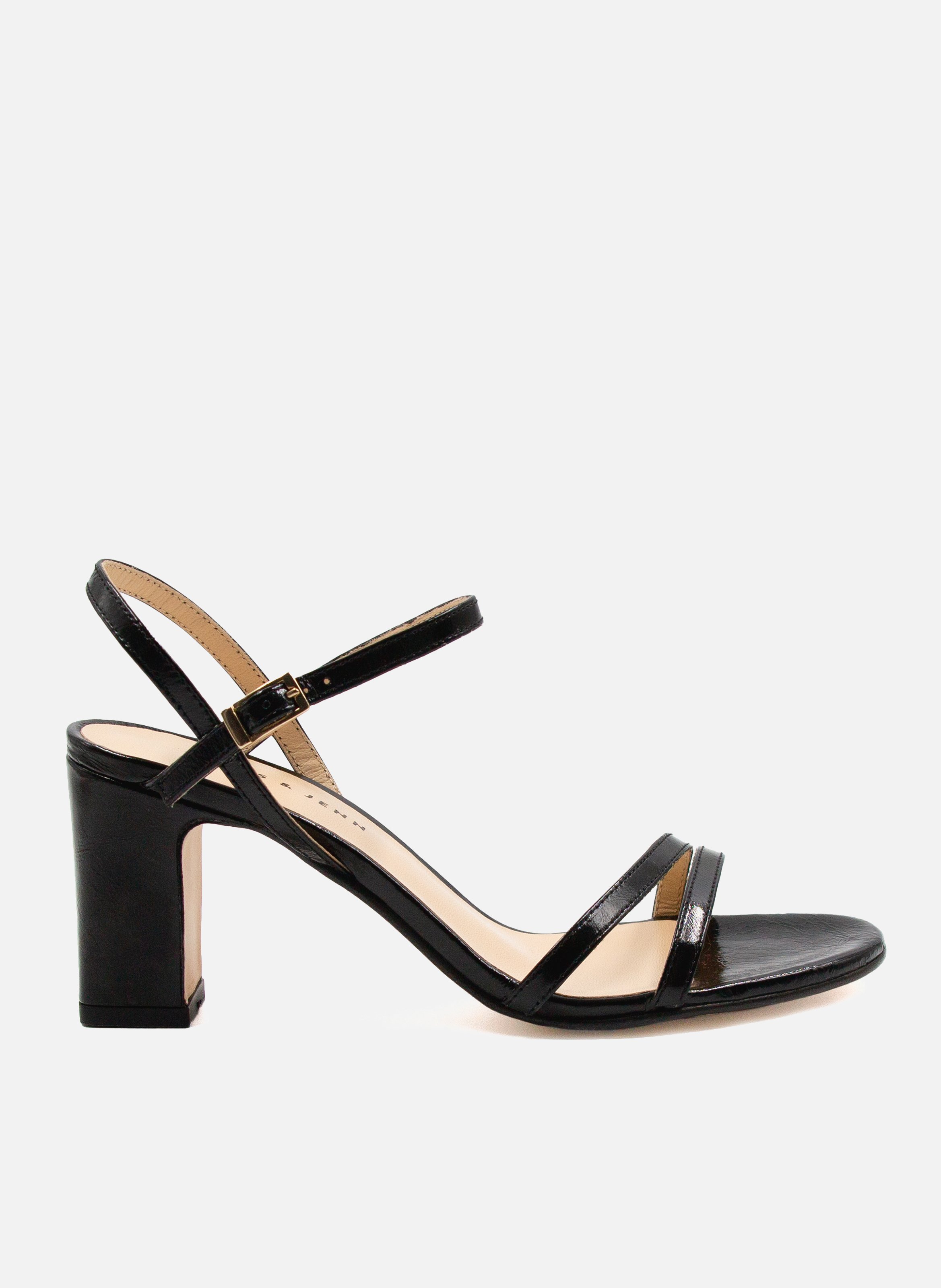 Sleek patent leather high heel sandals JULES & JENN Black