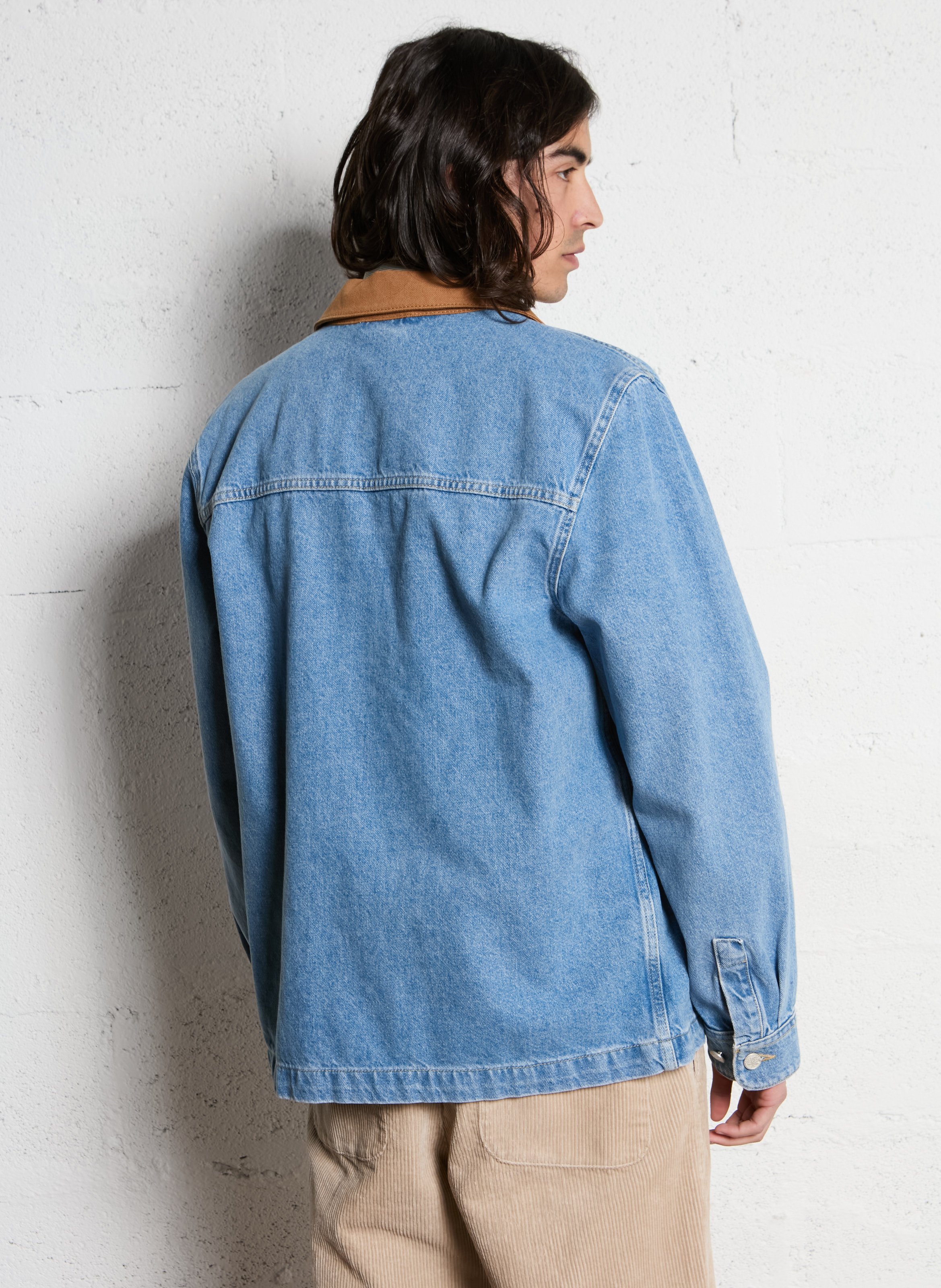 Straight cotton jacket LES DEUX Blue