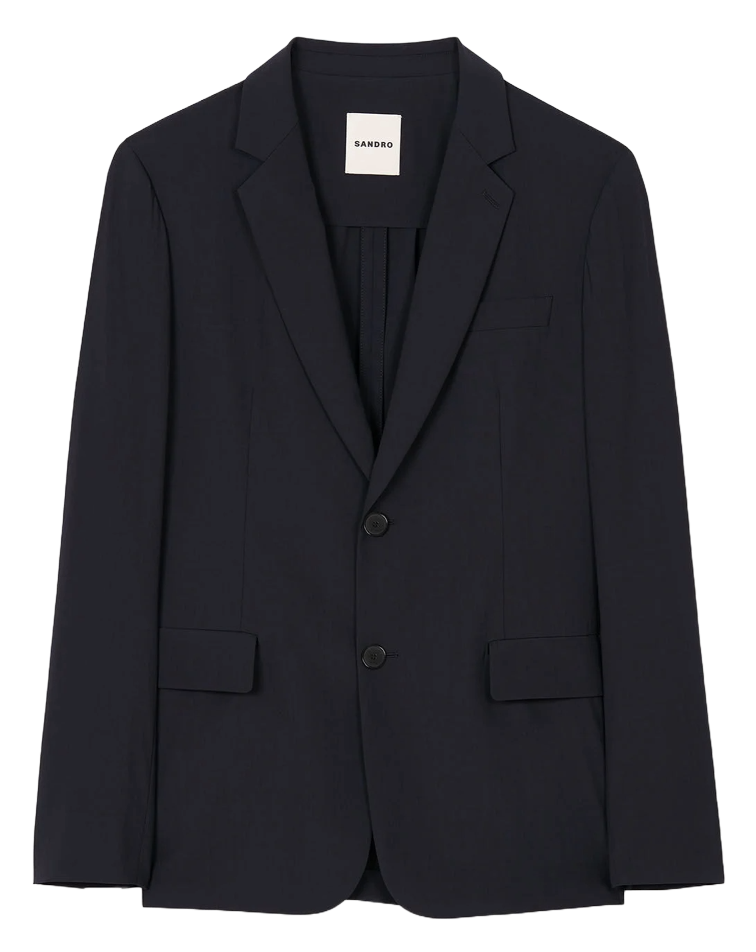 Veste de costume droite en laine mélangée SANDRO Bleu