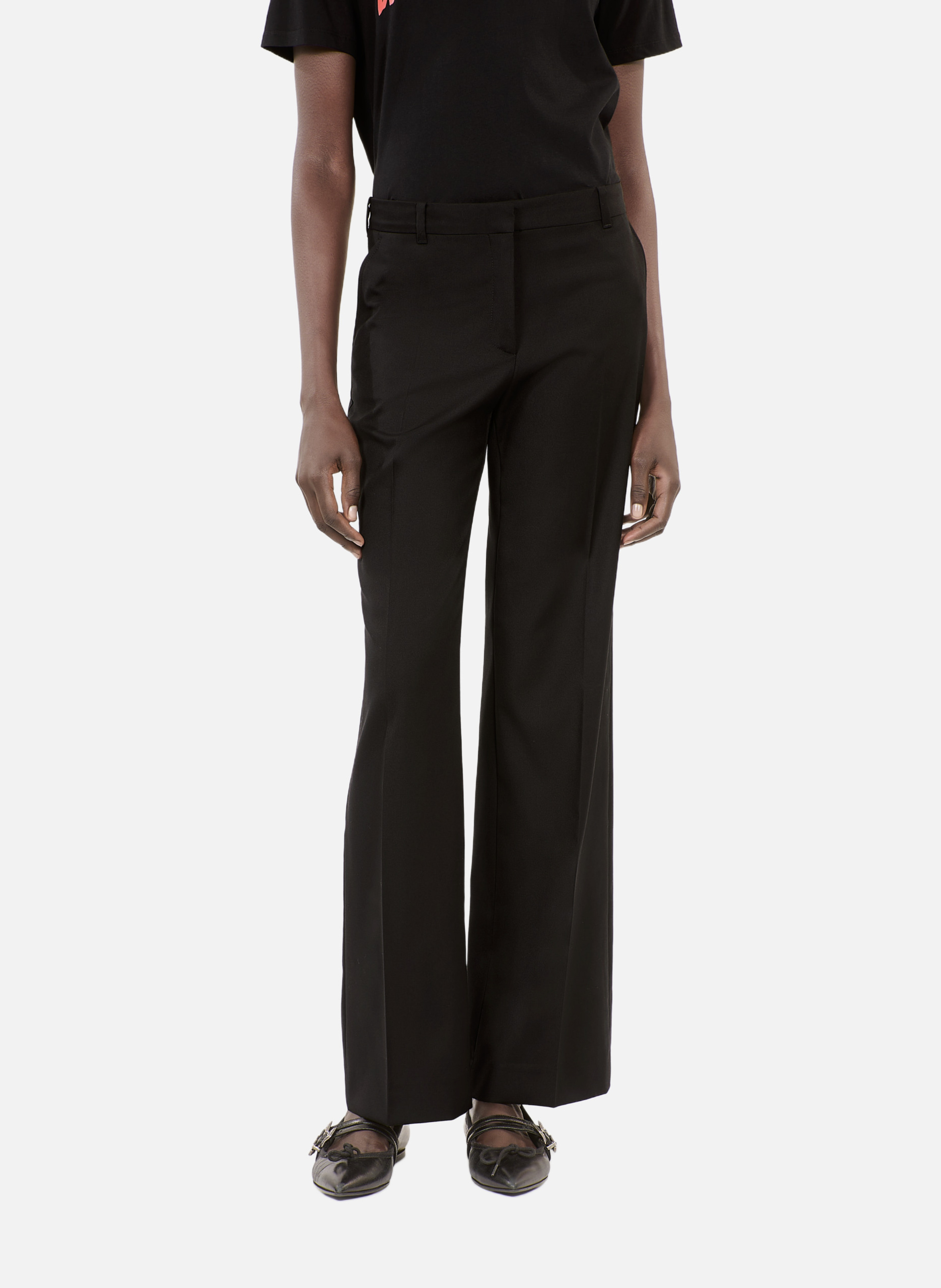 Straight-cut wool tailored pants THE KOOPLES Black