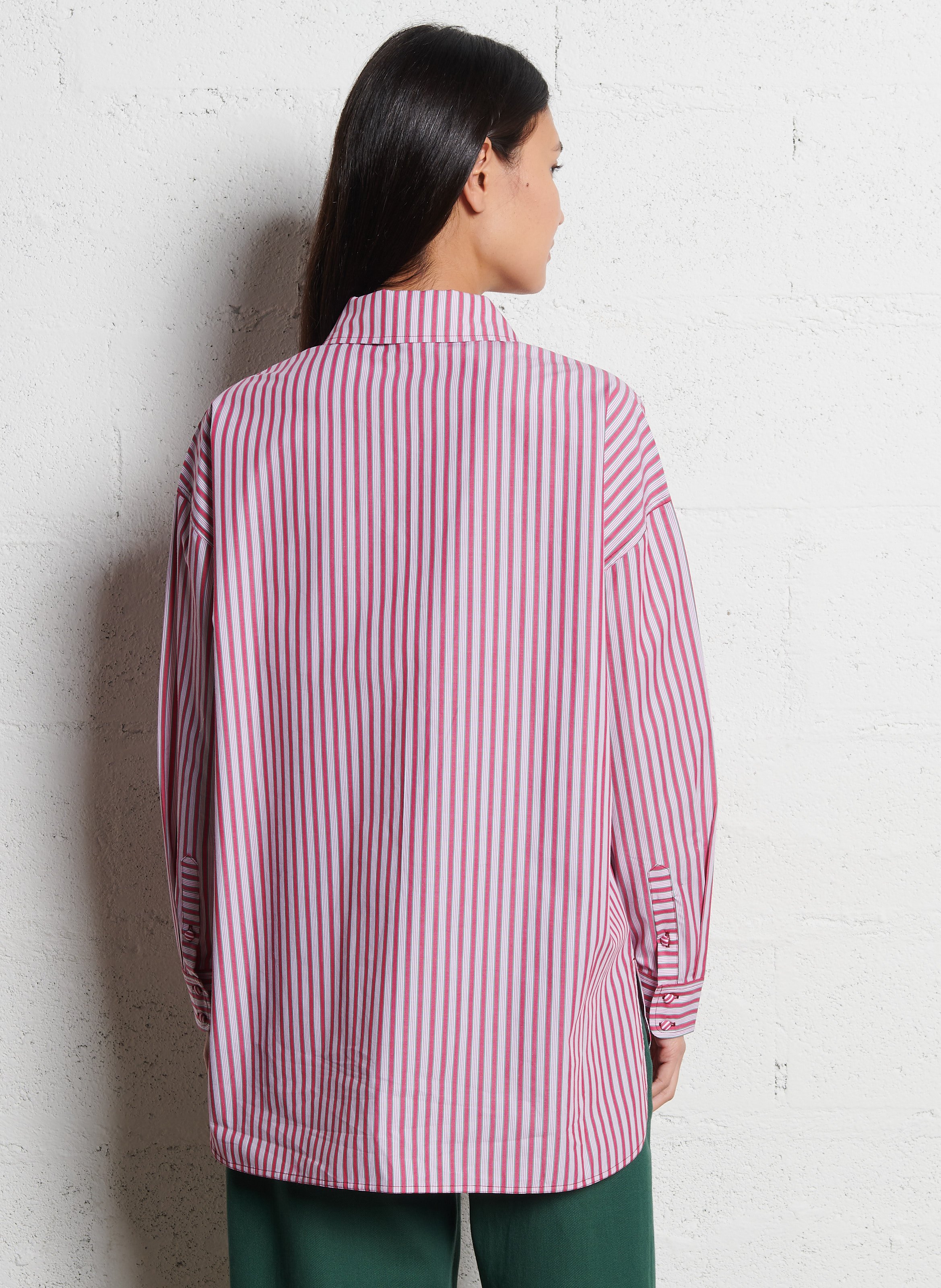 Blouse oversize en coton rayé LOUISE MISHA Rose