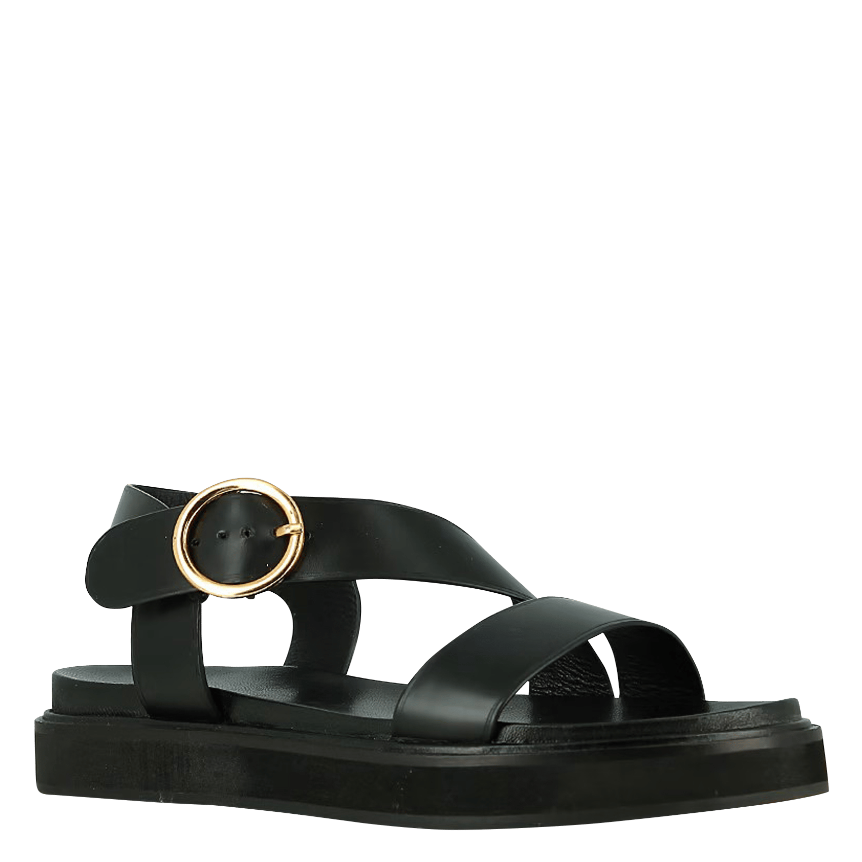 Fabia leather wedge sandals JONAK Black
