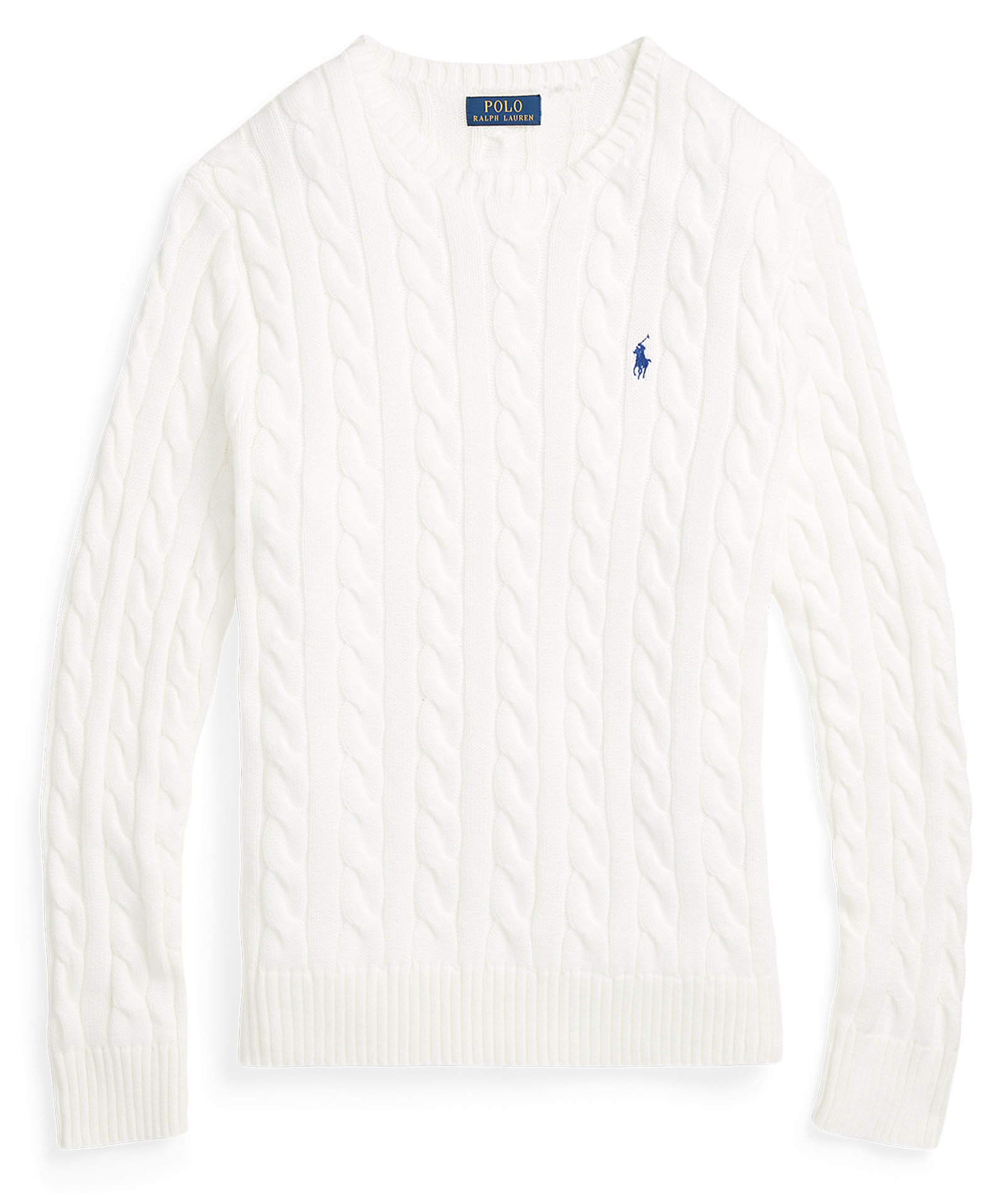 Pull col rond regular-fit en coton POLO RALPH LAUREN Blanc