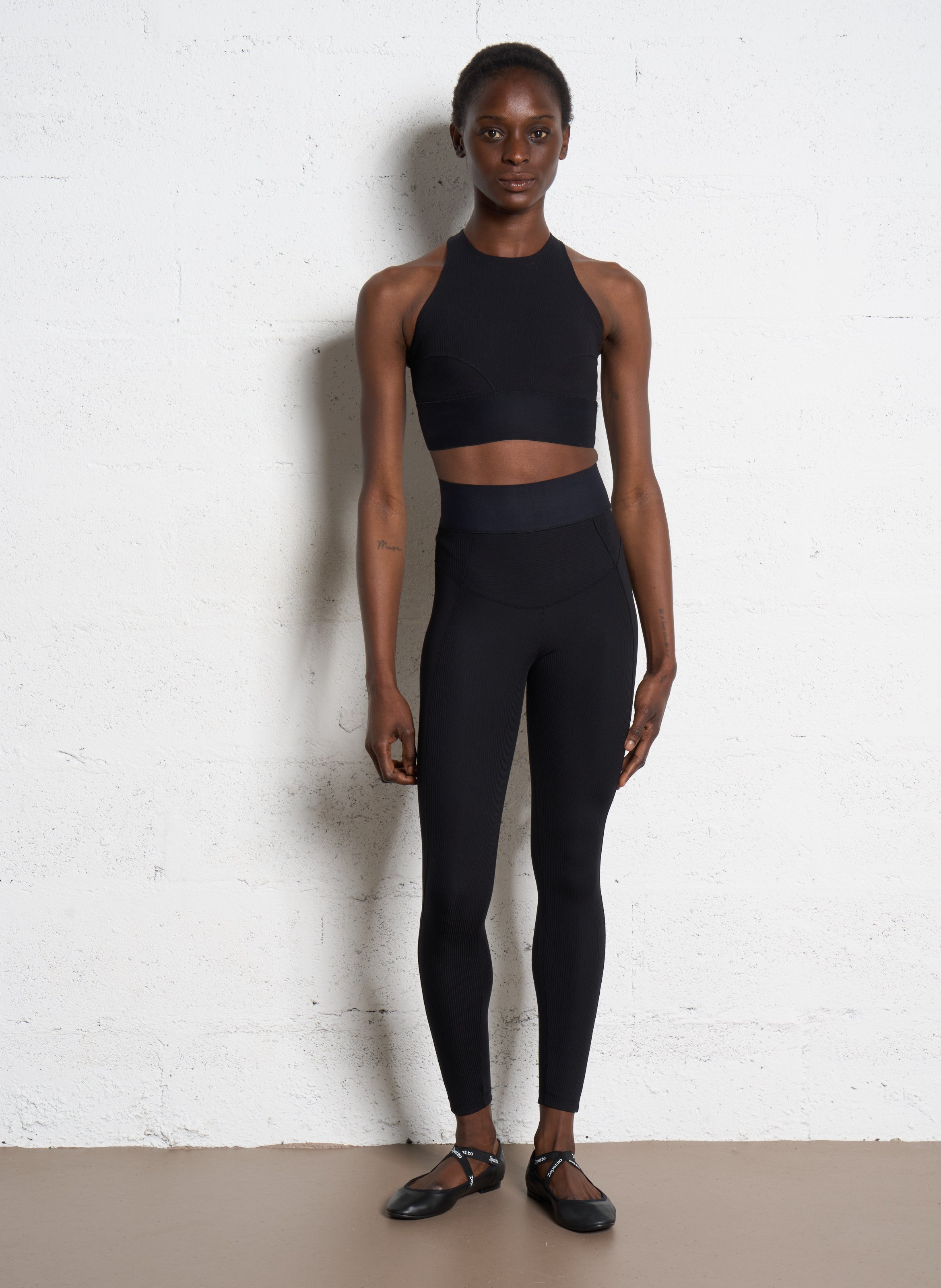 Geribbelde slim fit legging REPETTO Zwart