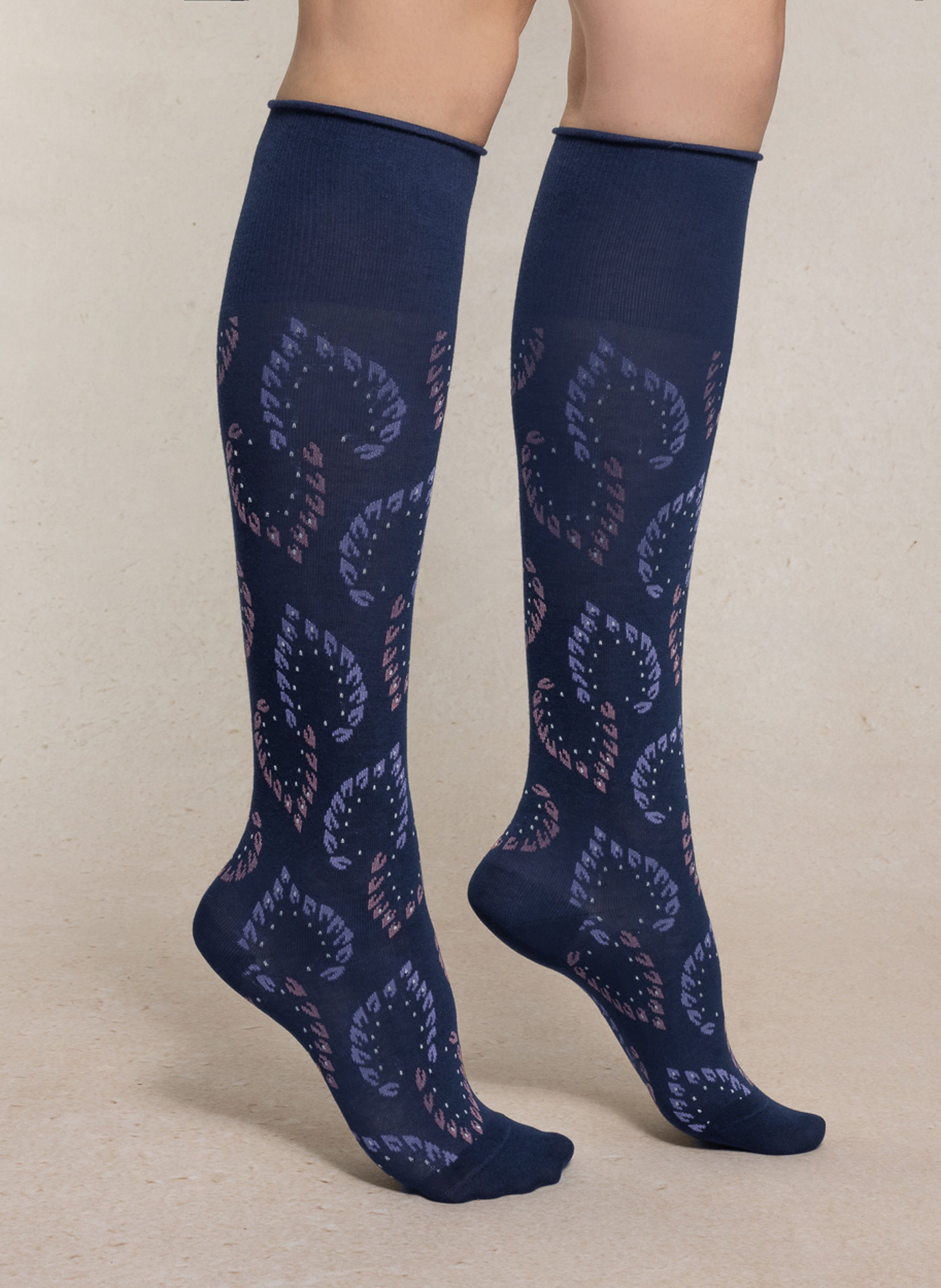 Hohe Socken aus Baumwoll-Mix BLEUFORET Blau