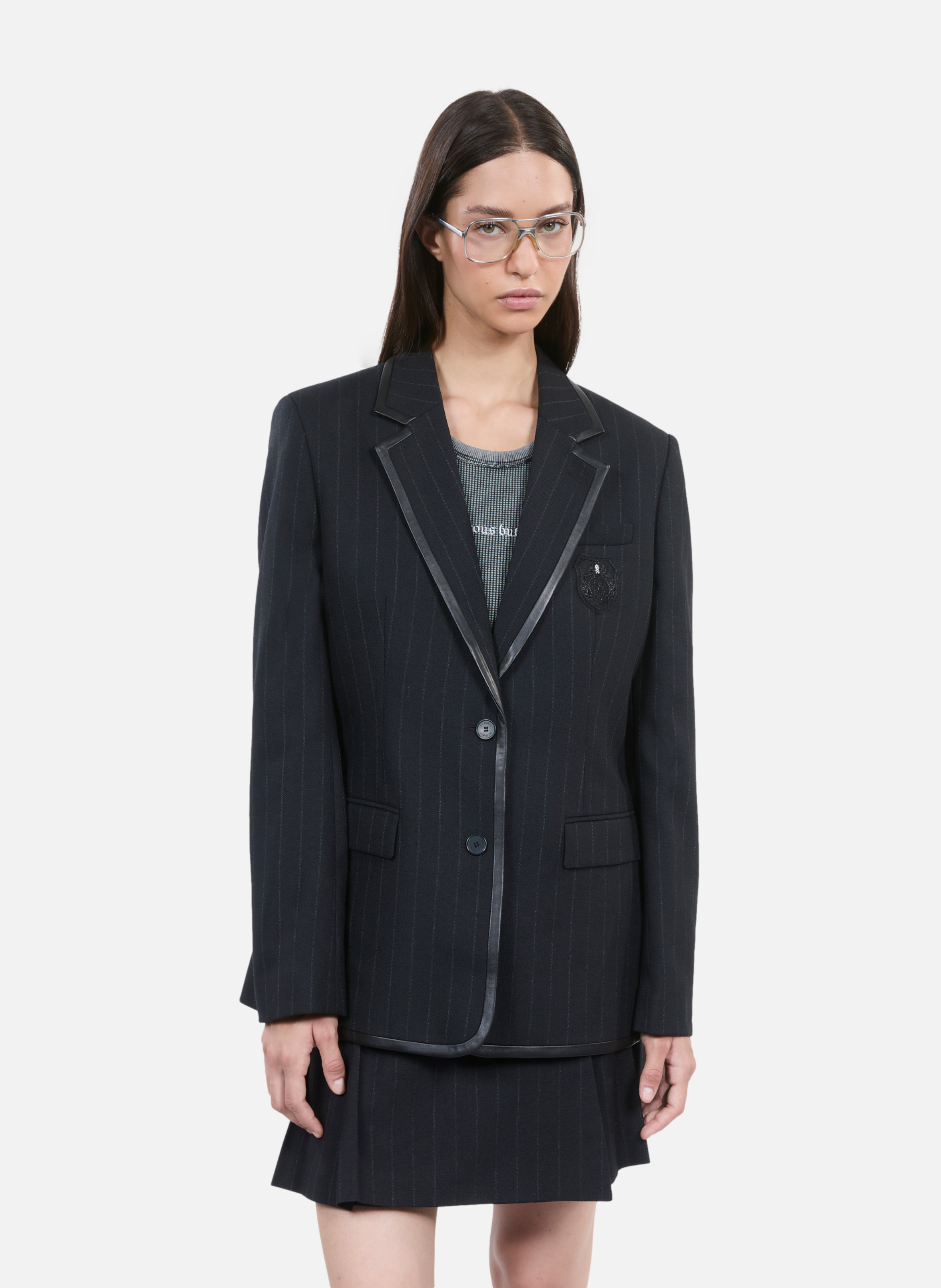 Wool-blend pinstripe jacket THE KOOPLES Black