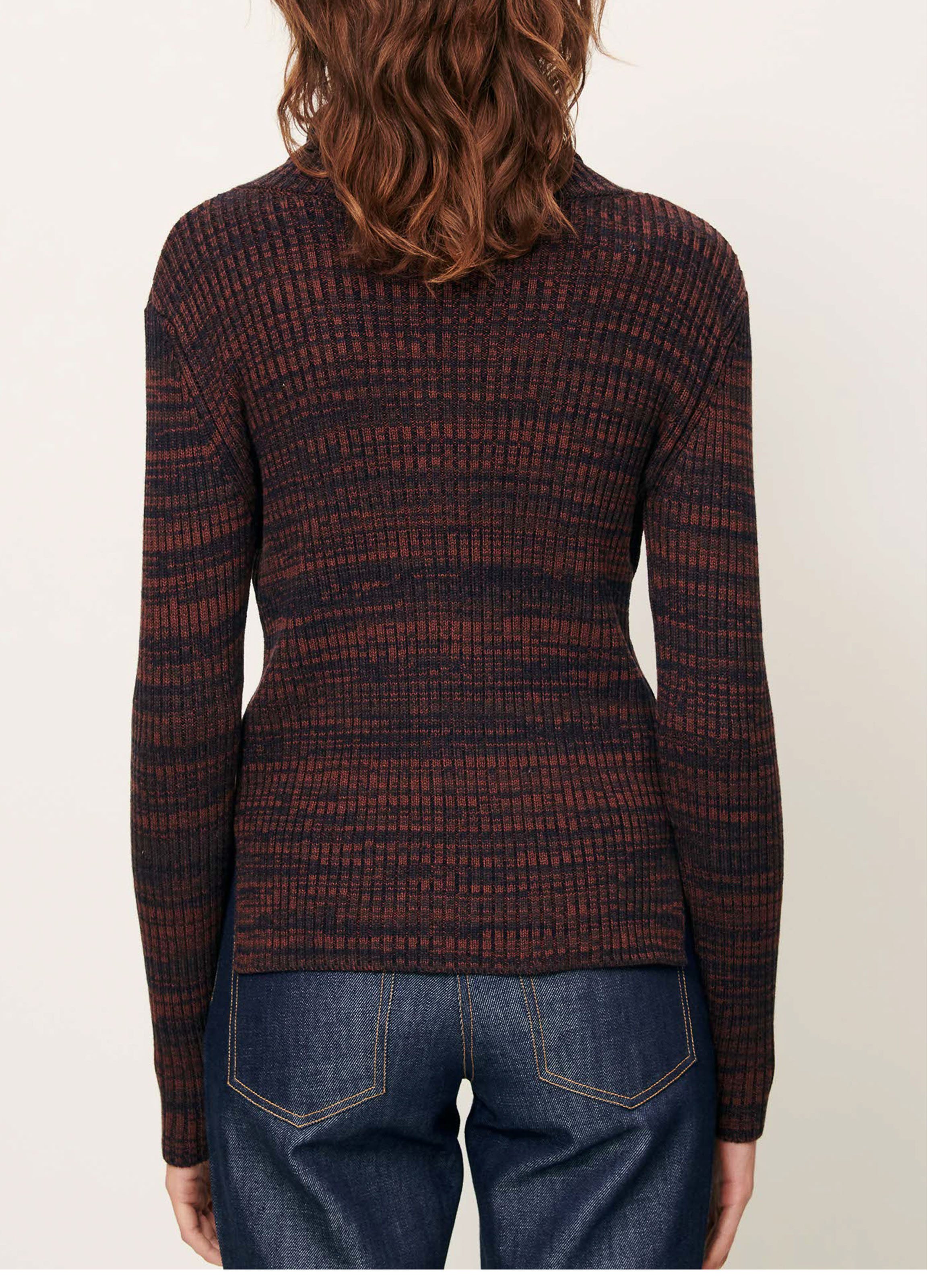 Cardigan moulant col montant  Marron