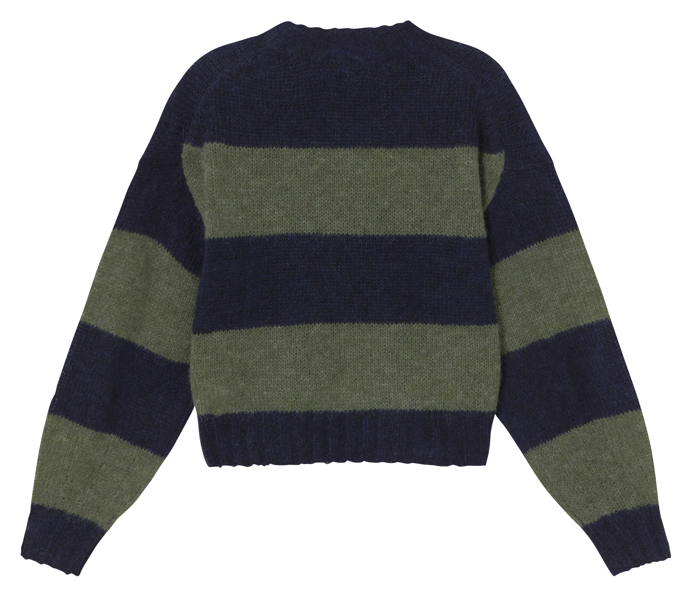 Pull col rond à rayures THE TINY BIG SISTER Bleu