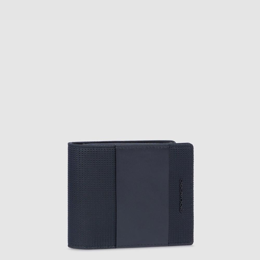 Men's wallet with coin pocket, credit card slots, removable flap, and RFID protection PIQUADRO Black