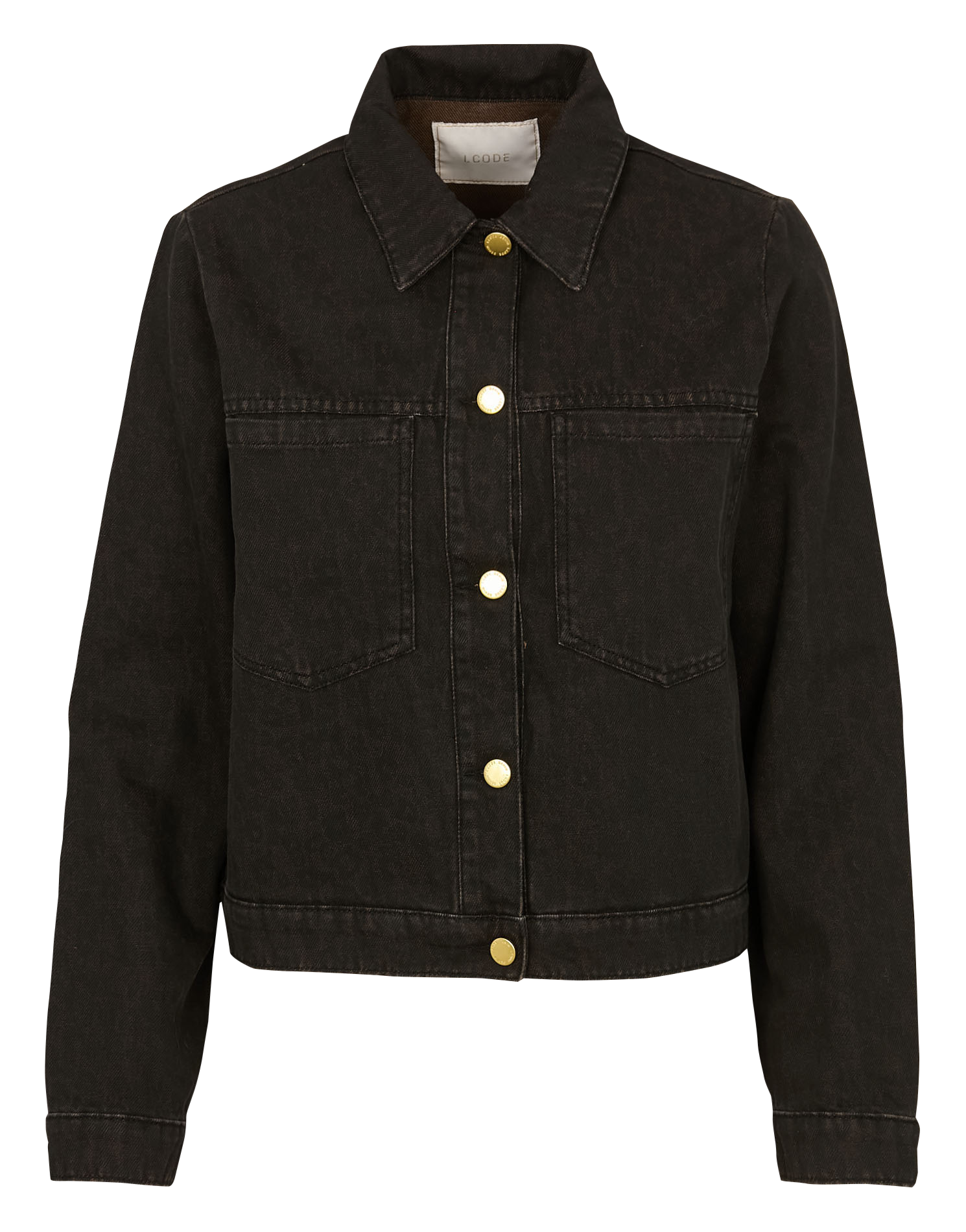 Short solid denim jacket  I CODE Brown