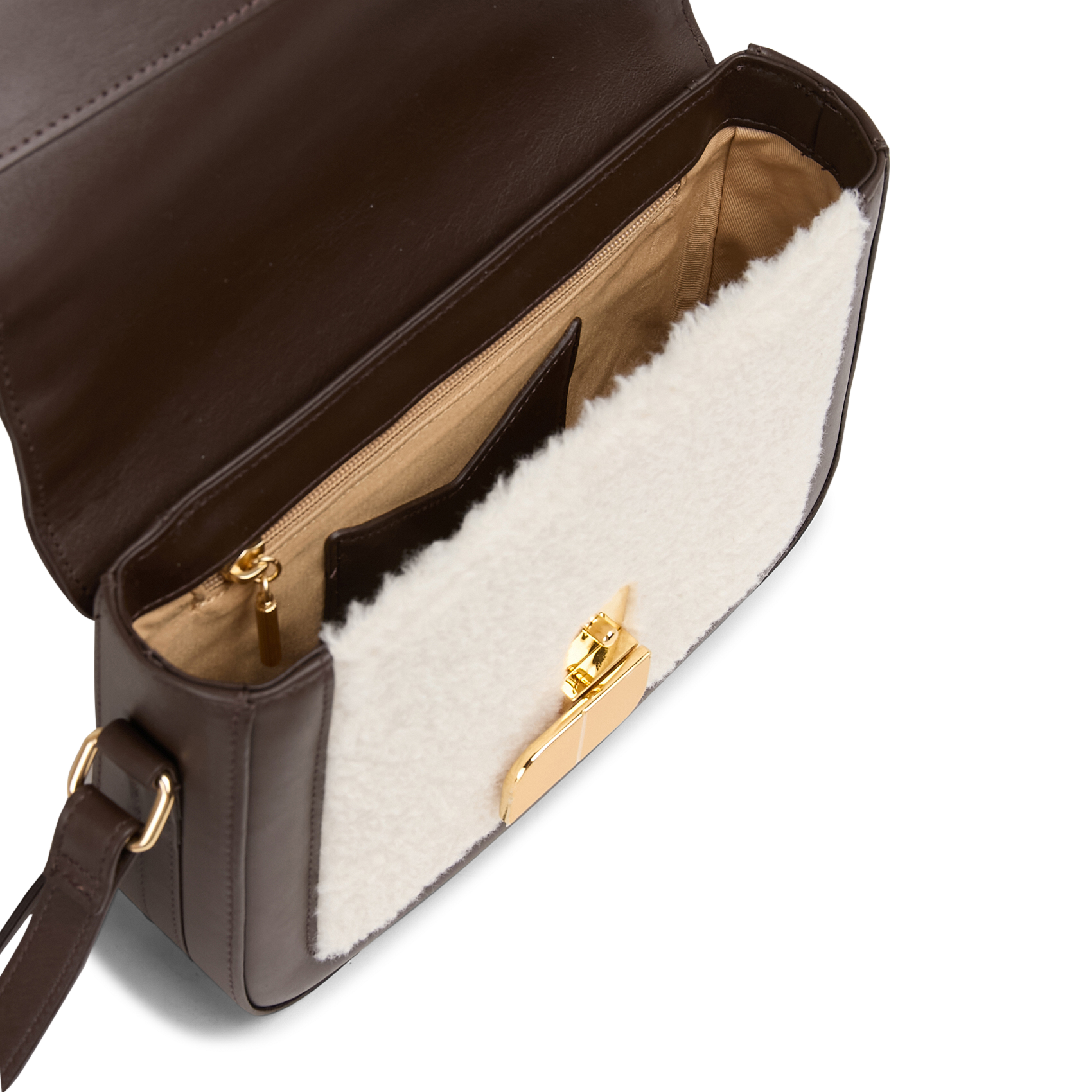 Sac bandoulière bi-matière NAT & NIN Marron